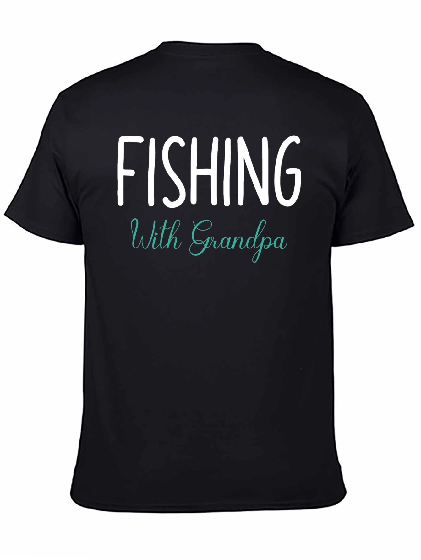 Black Fishing With Grandpa Graphic Tee - Black Cotton view 4