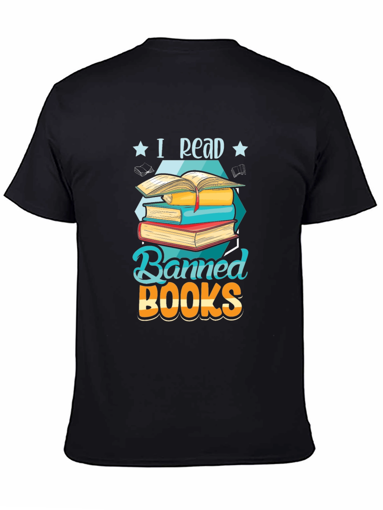 Black I Read Banned Books Graphic T-Shirt - Book Lover Tee view 4