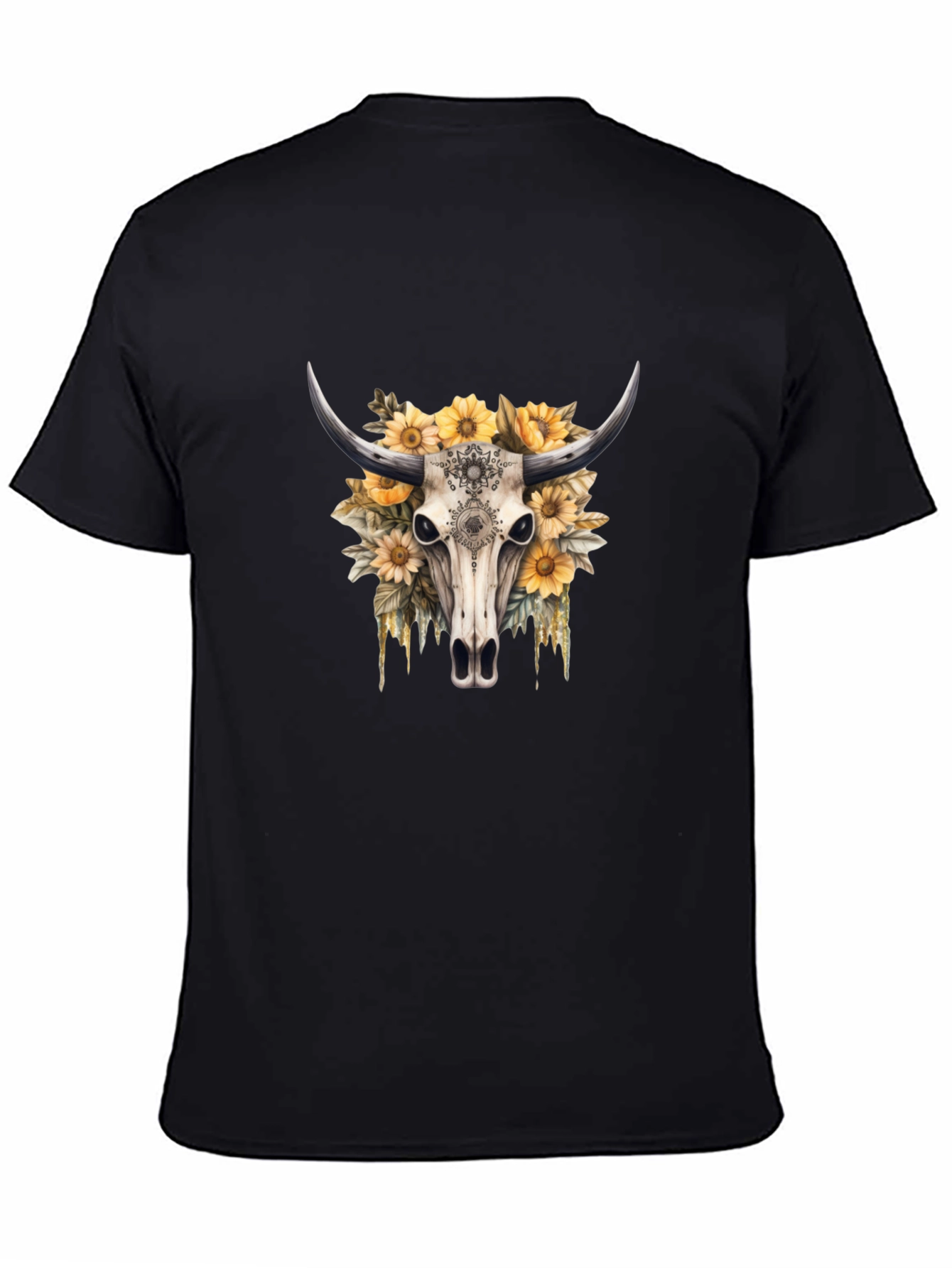 Bull Skull & Sunflower Graphic Tee - 4
