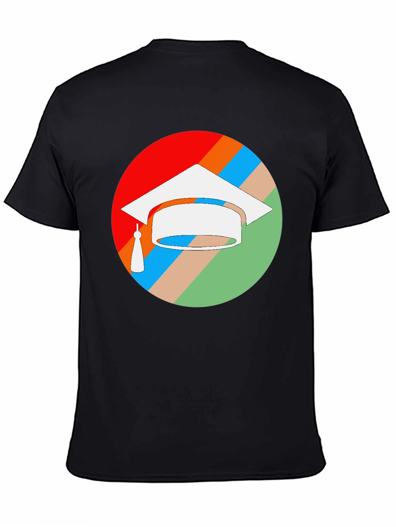 Black Graduation Cap T-Shirt - Colorful Celebration view 4