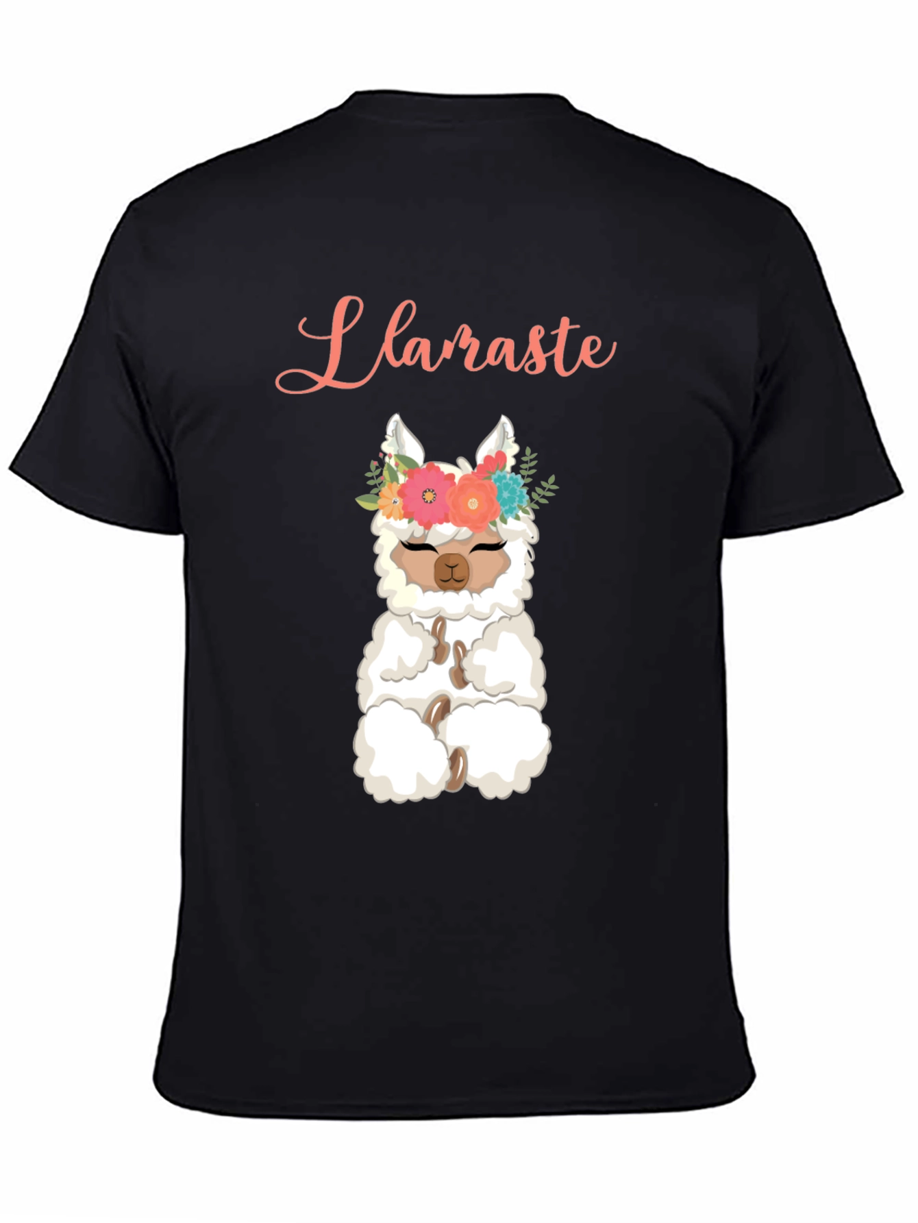 Black Llaraste Llama T-Shirt - Funny Cute Yoga Alpaca Tee view 4