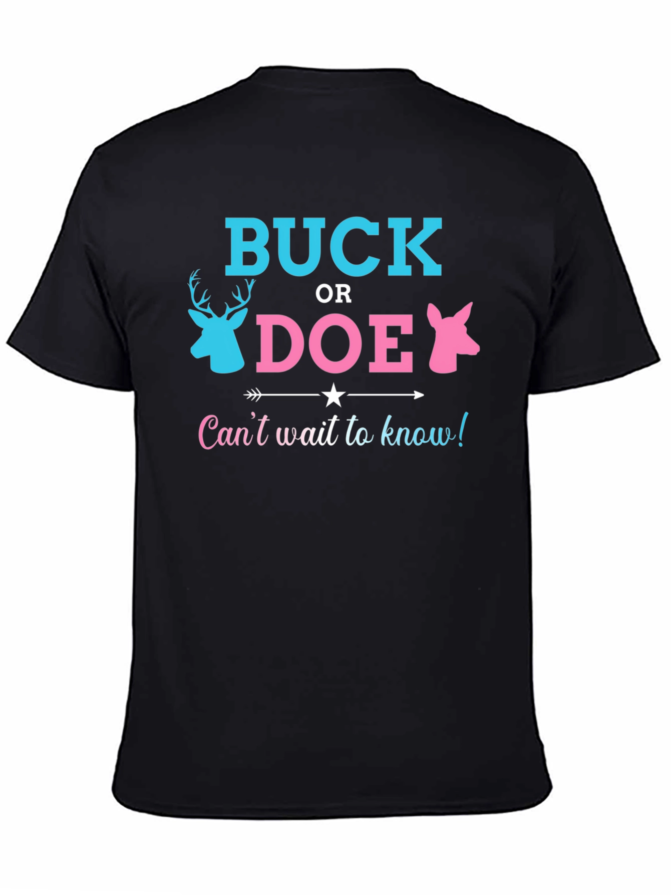 Black Buck or Doe Gender Reveal T-Shirt view 4