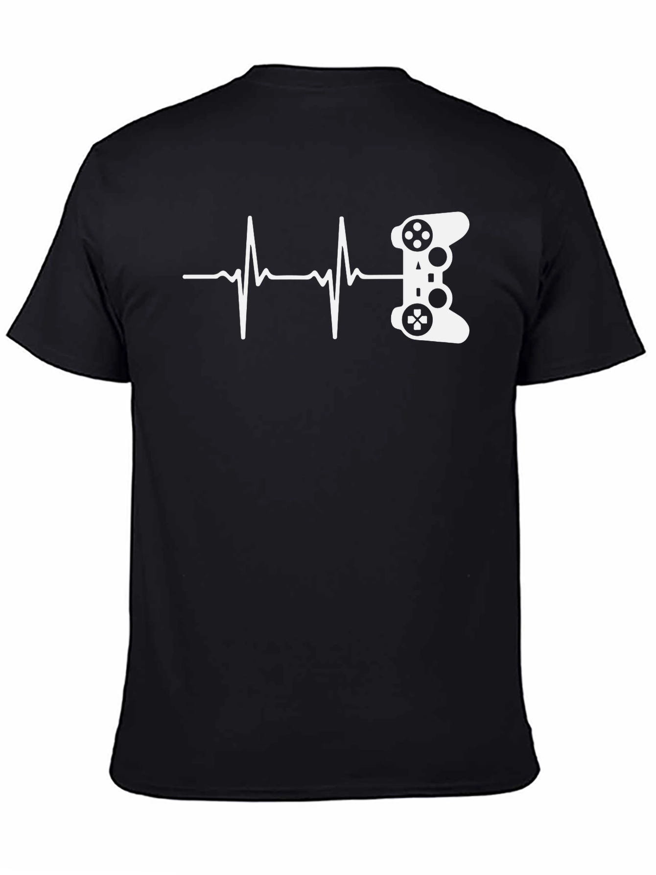 Black Gamer Heartbeat Graphic Tee - Black view 4