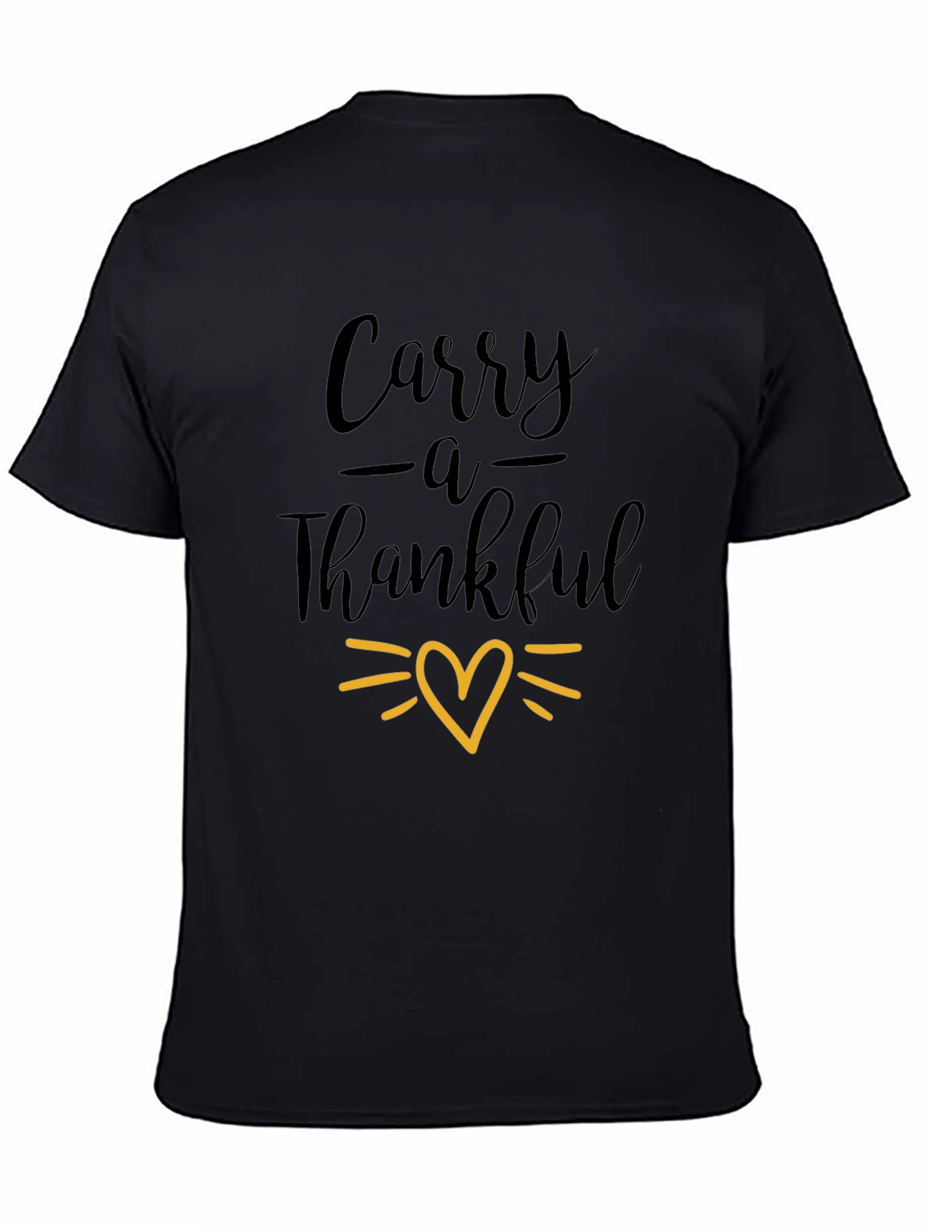 Black Carry a Thankful Heart T-Shirt - Black Graphic Tee view 4
