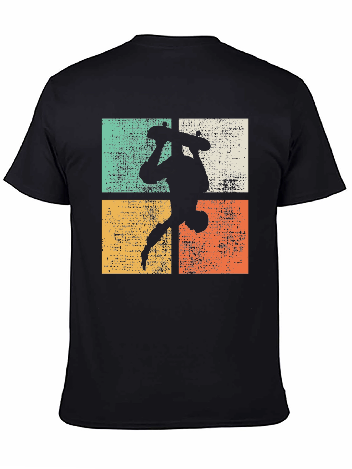 Black Retro Skateboarder Graphic Tee view 4