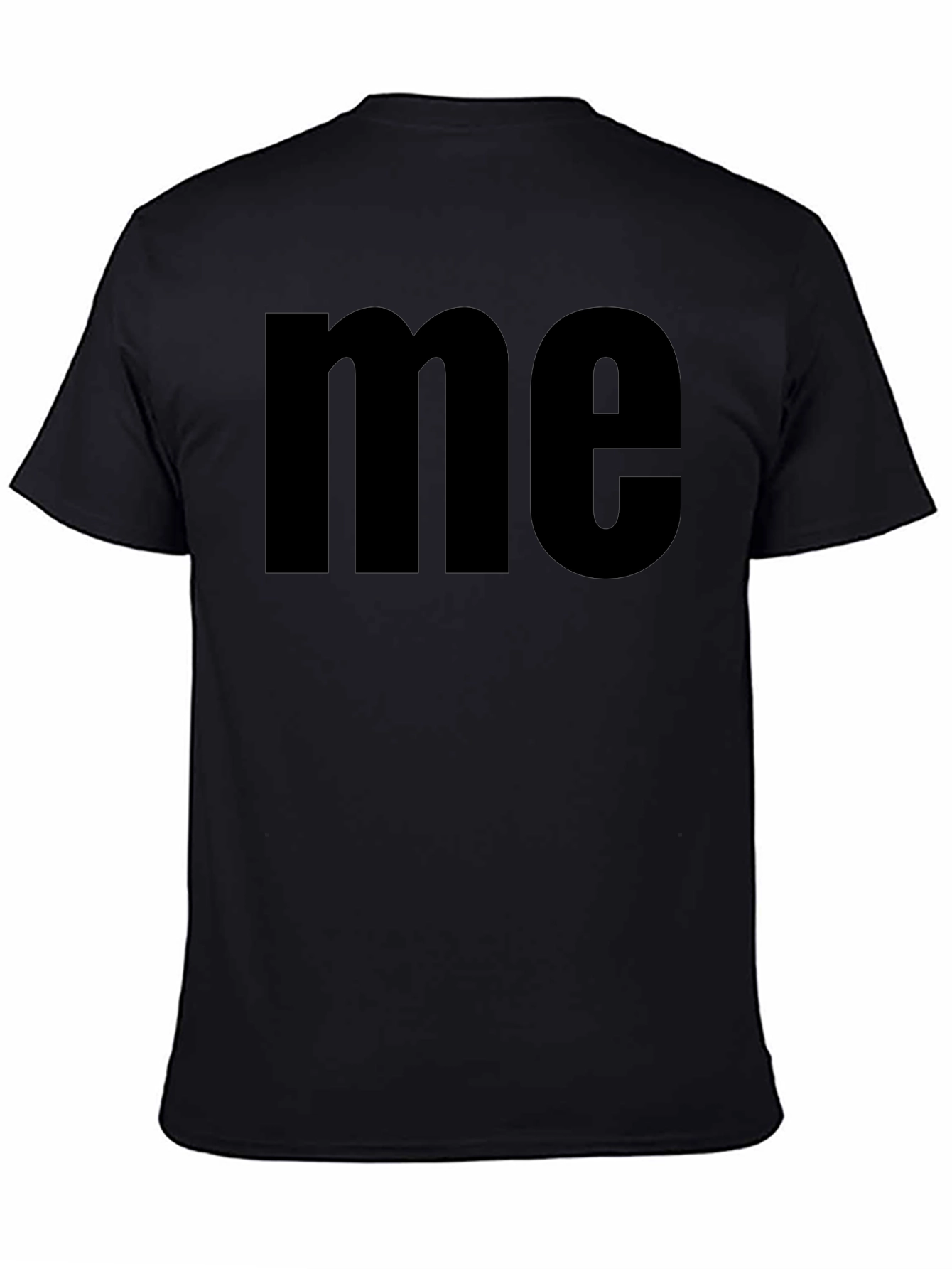 Black Simple 'Me' Graphic Tee - Black Cotton T-Shirt view 4