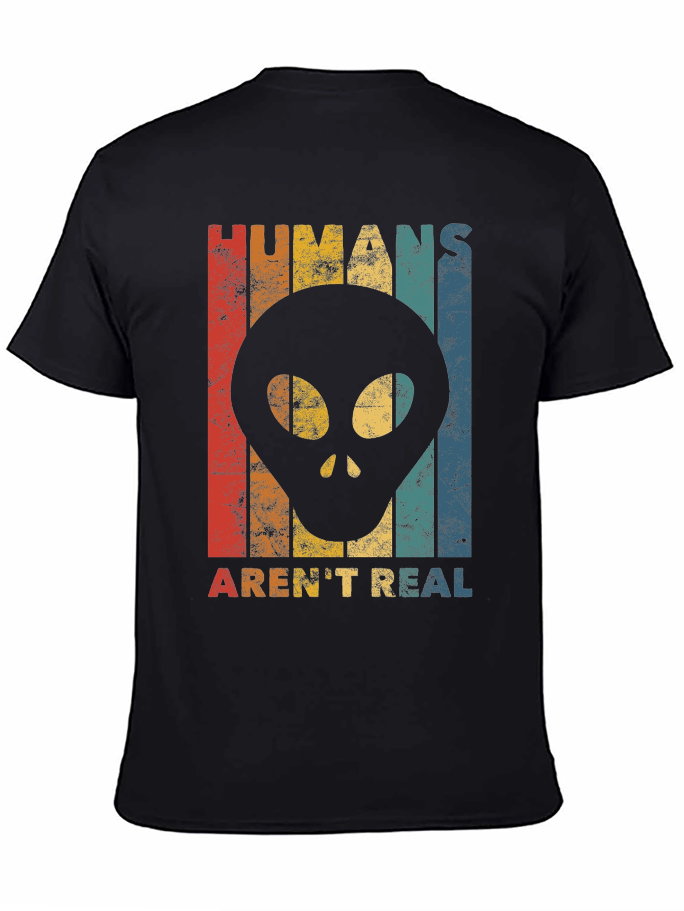 Black Humans Aren't Real Alien T-Shirt view 4