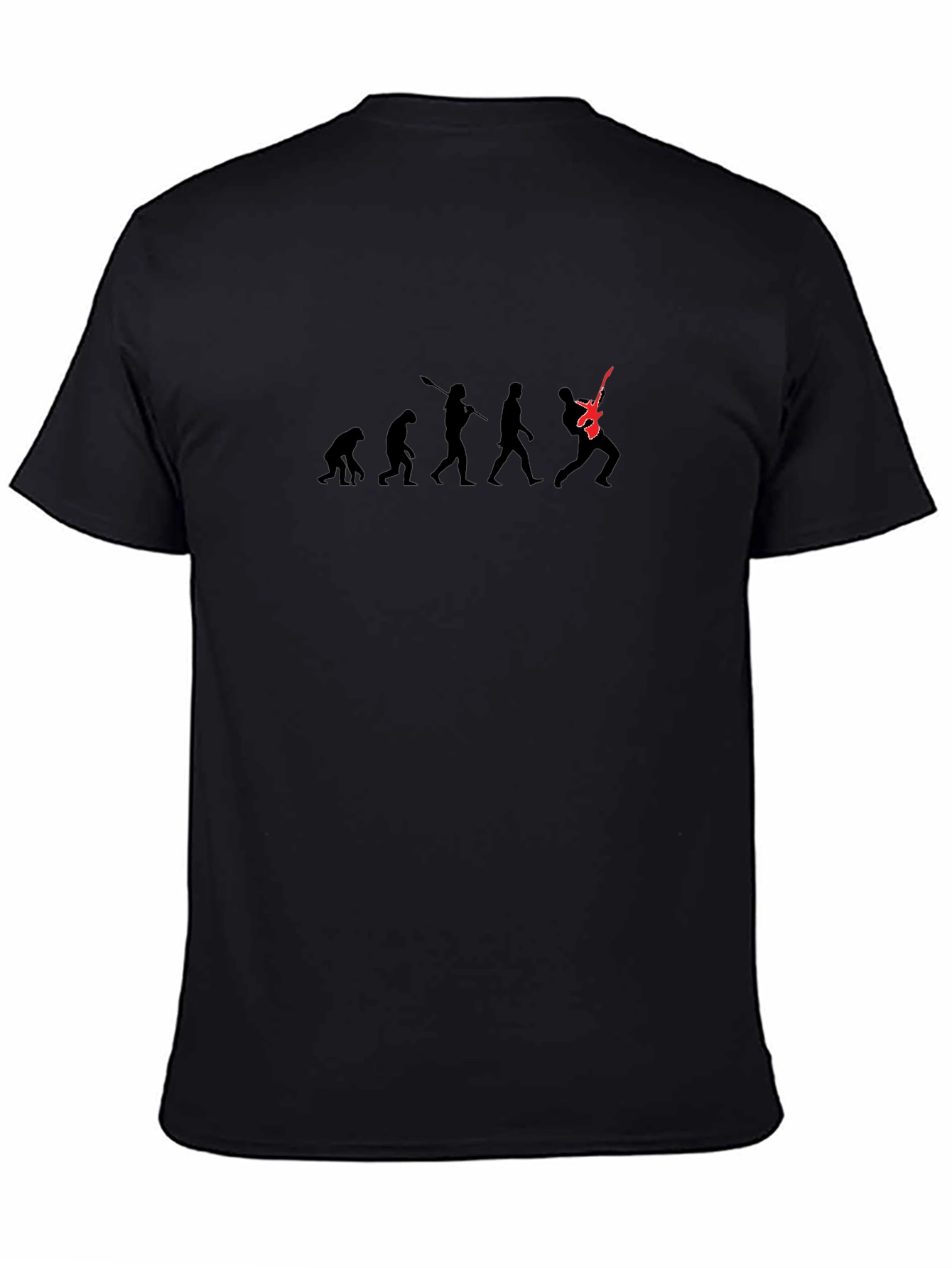 Black Evolution of Rock T-Shirt - Black Graphic Tee view 4