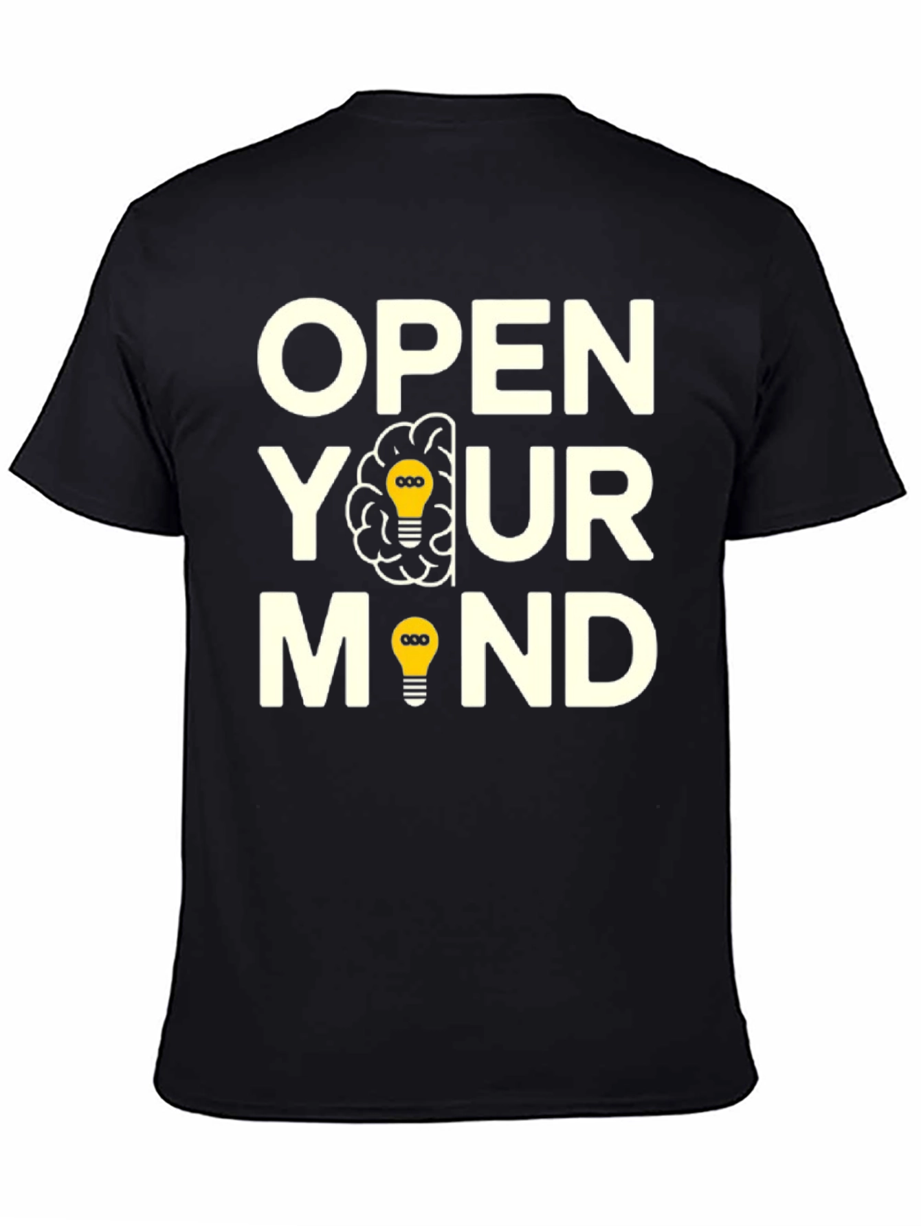 Black Open Your Mind Graphic T-Shirt - Creative Thinking Tee view 4