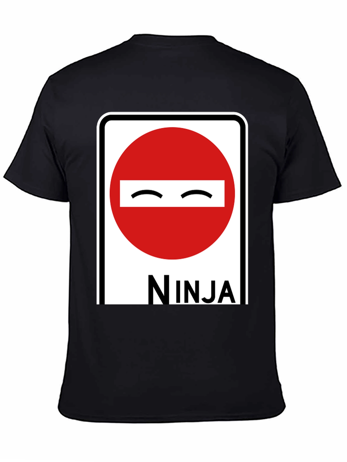 Black Ninja Road Sign Graphic T-Shirt view 4