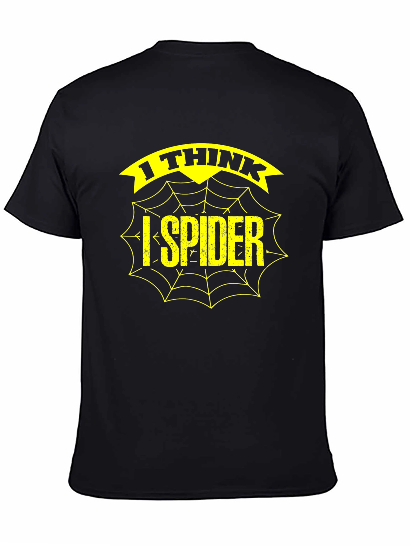 Black I Think I Spider Funny Graphic T-Shirt view 4