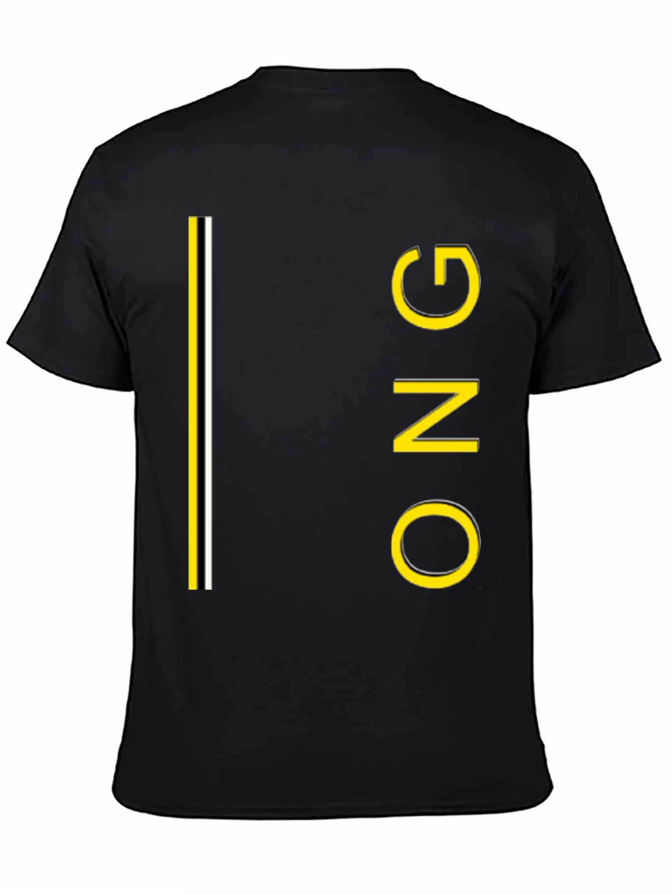 Black ONG Graphic Tee - Black Crew Neck Cotton T-Shirt view 4