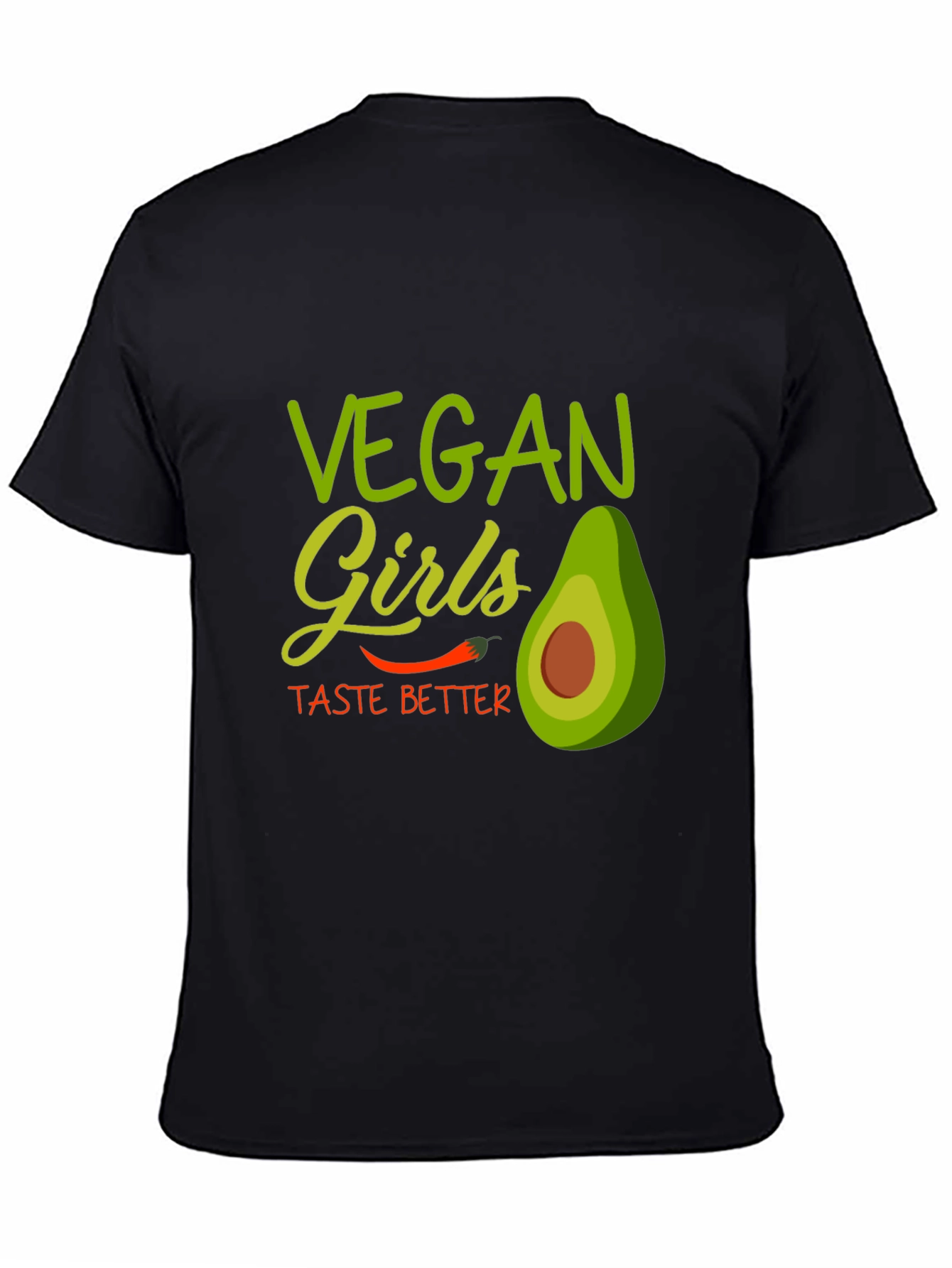 Black Vegan Girls Taste Better T-Shirt view 4