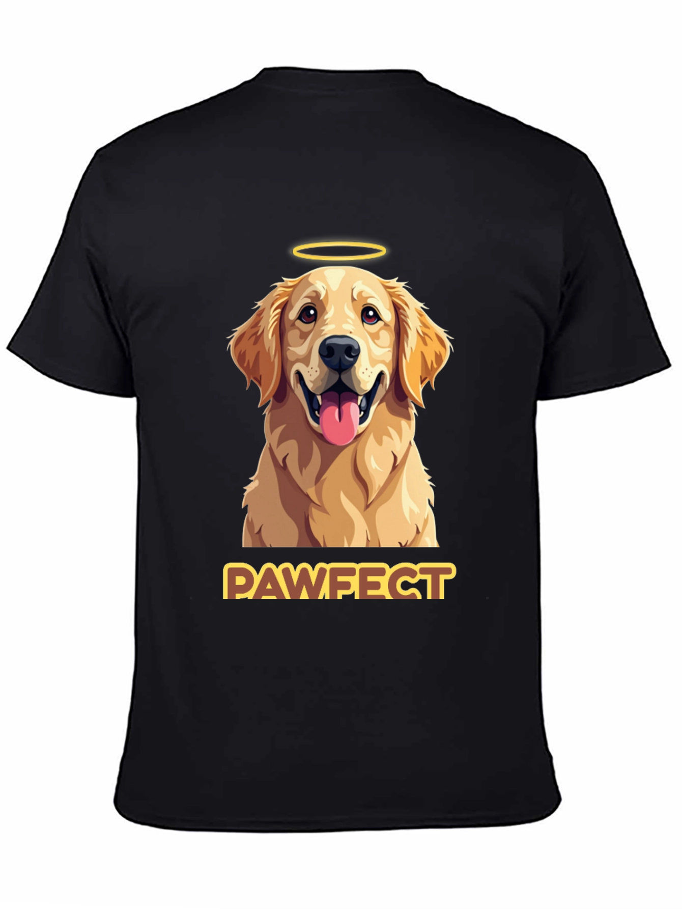 Black Pawfect Golden Retriever Graphic T-Shirt view 4