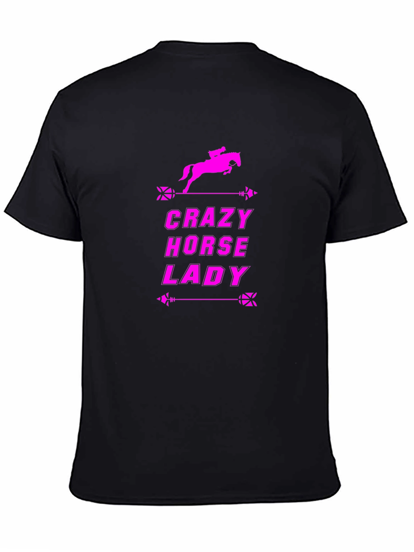 Black Crazy Horse Lady Black T-Shirt view 4