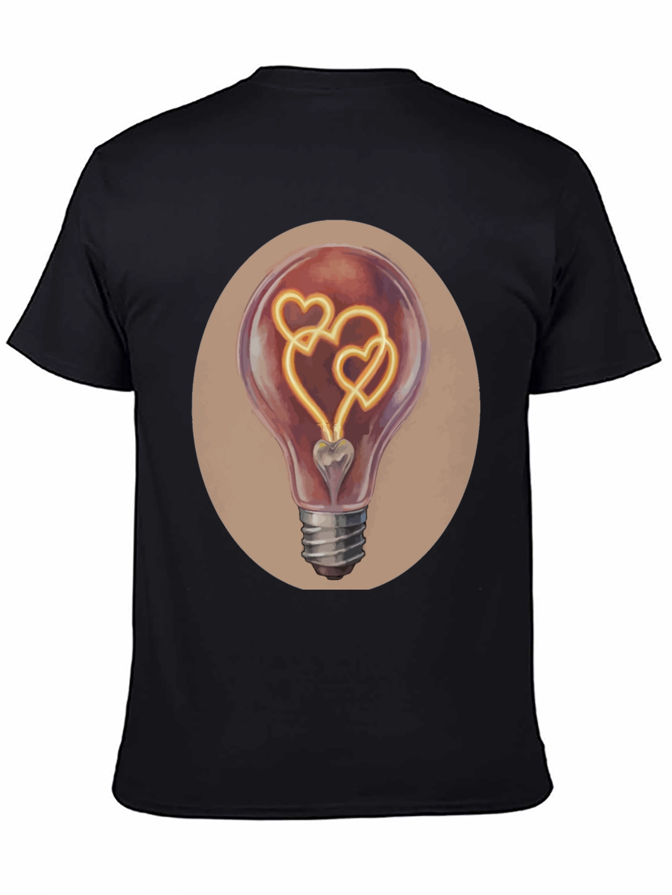 Black Heart Bulb Graphic Tee - Express Your Love! view 4