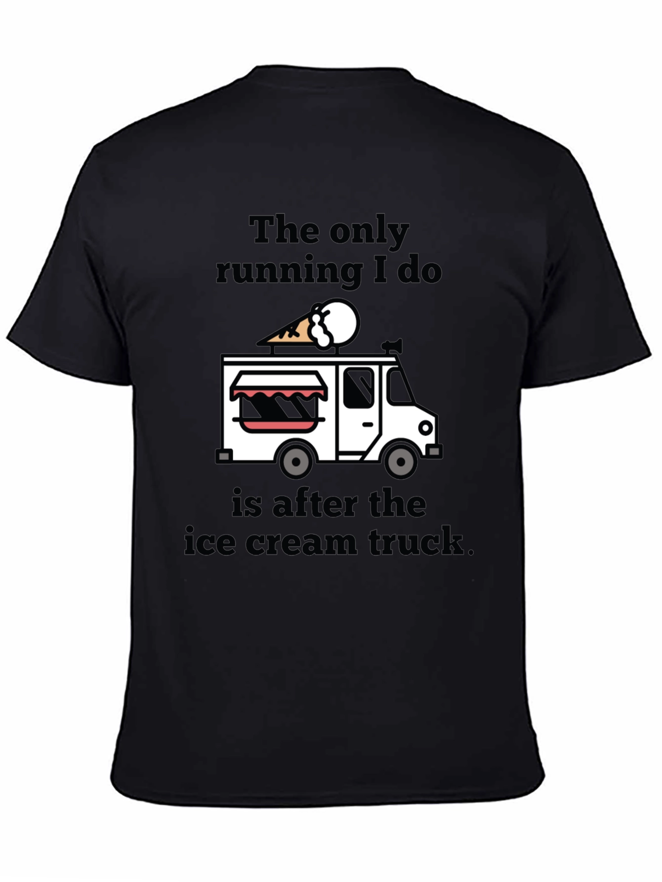 Black Ice Cream Truck T-Shirt view 4