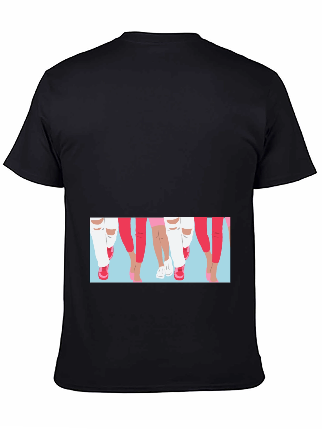 Black Graphic Print Black T-Shirt - Fashion Legs Design view 4