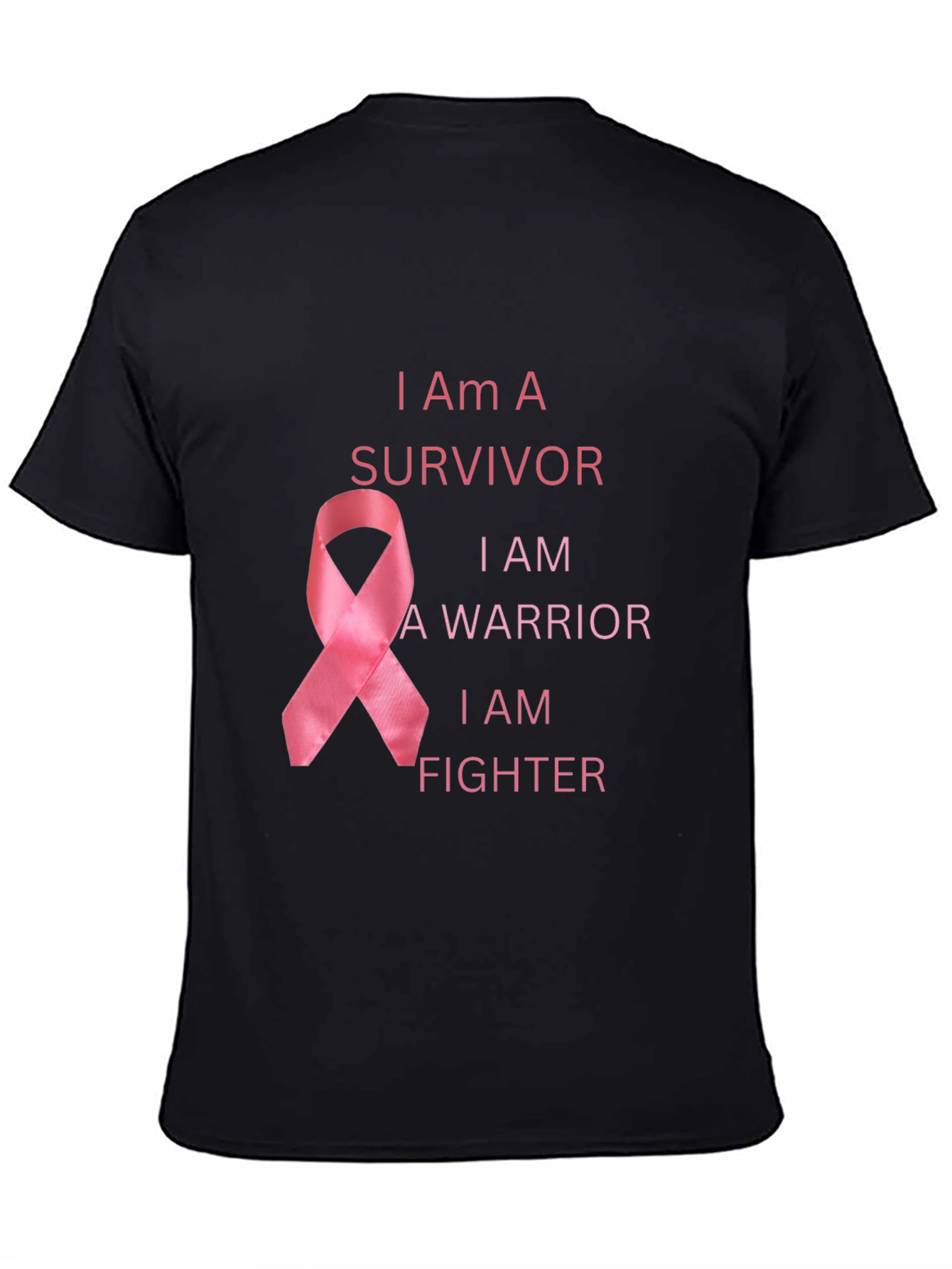 Black I Am A Survivor Breast Cancer Awareness T-Shirt view 4
