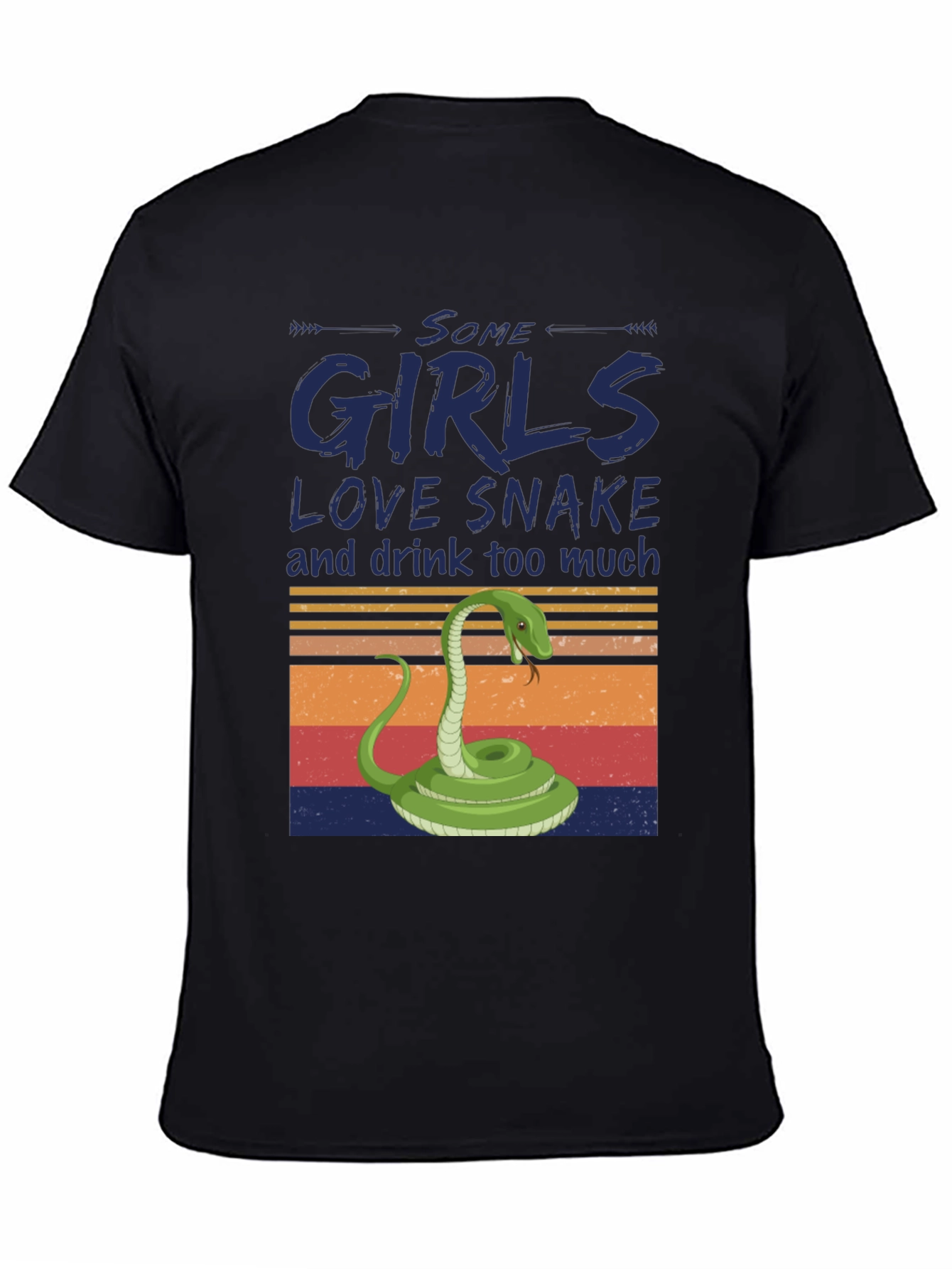 Black Some Girls Love Snake T-Shirt view 4