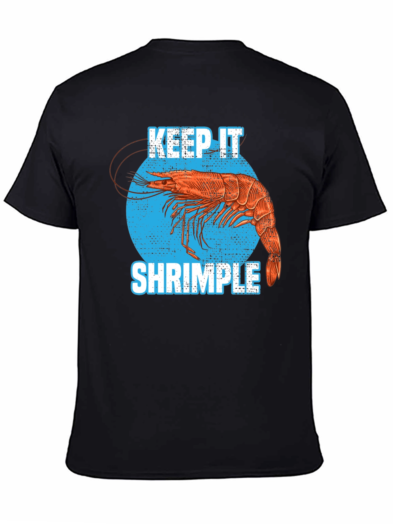 Black Keep it Shrimple T-Shirt Funny Shrimp Lover Tee view 4