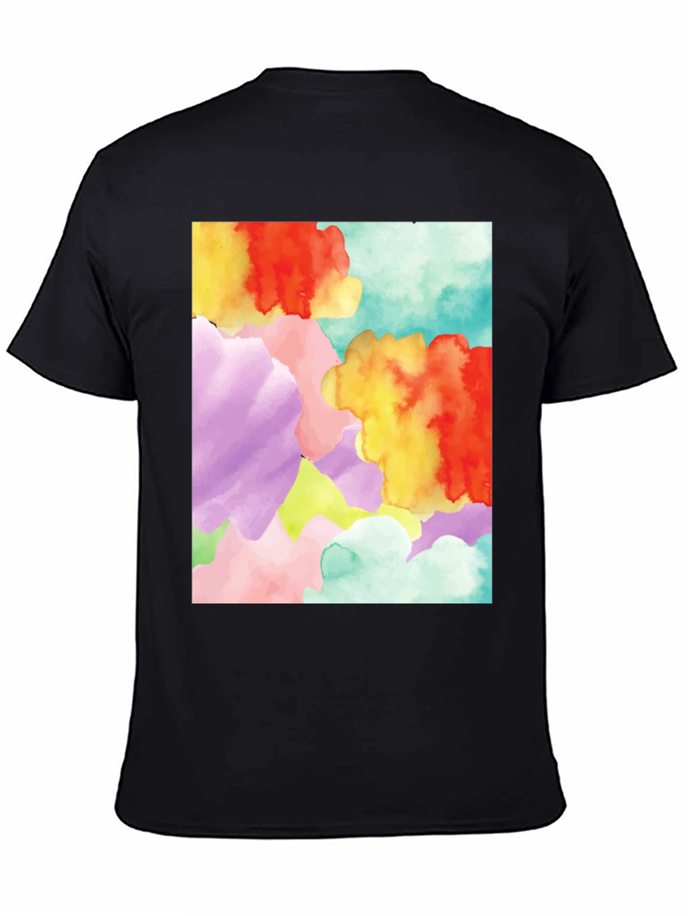 Black Abstract Watercolor Graphic Tee - Unique Design view 4