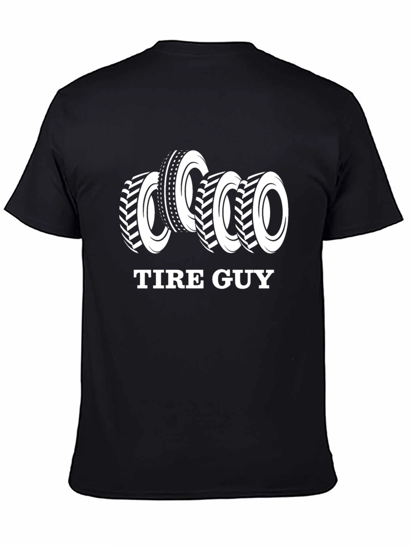 Black Tire Guy T-Shirt - Automotive Mechanic Apparel view 4