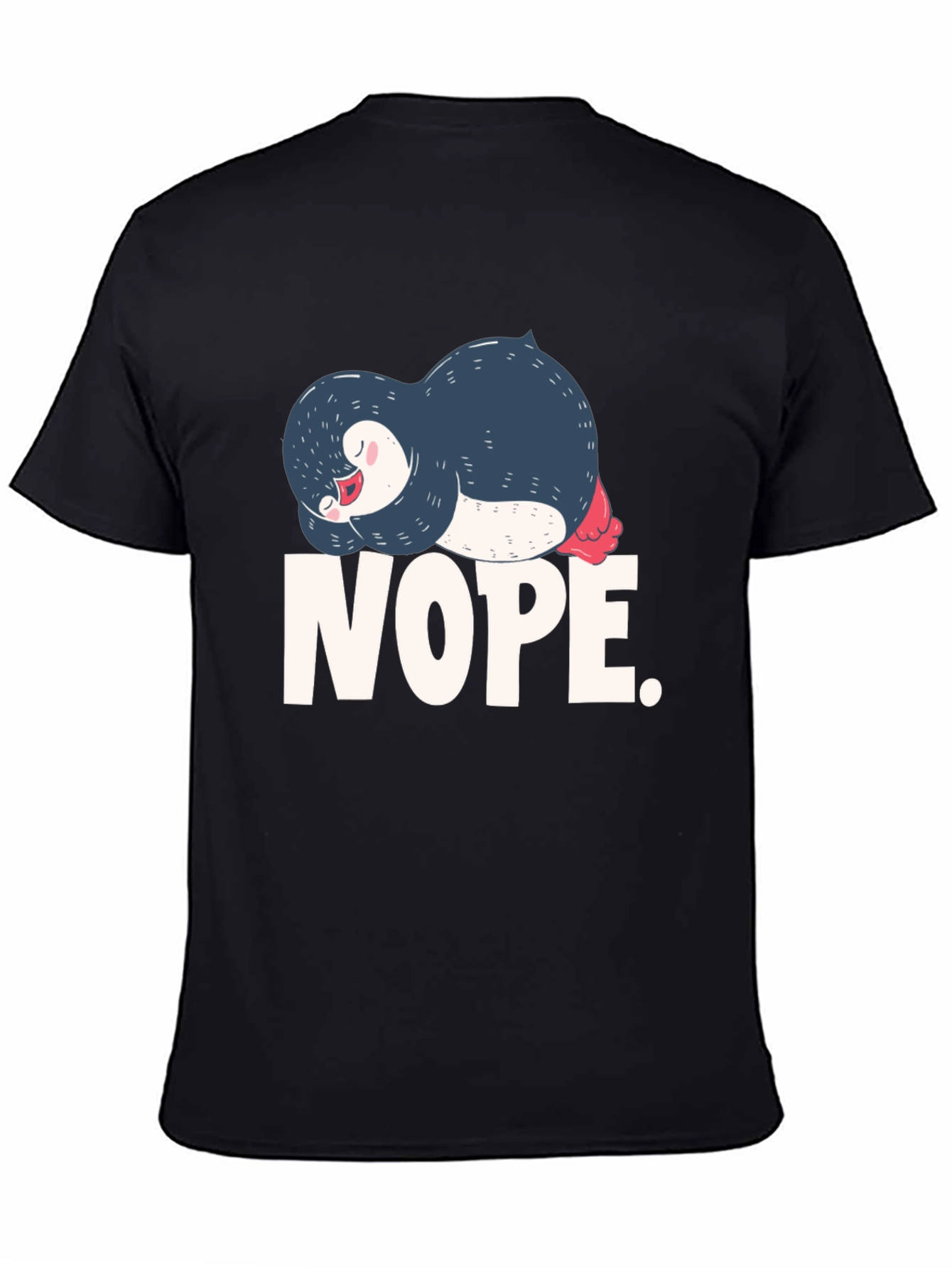 Black Nope Penguin Graphic T-Shirt view 4