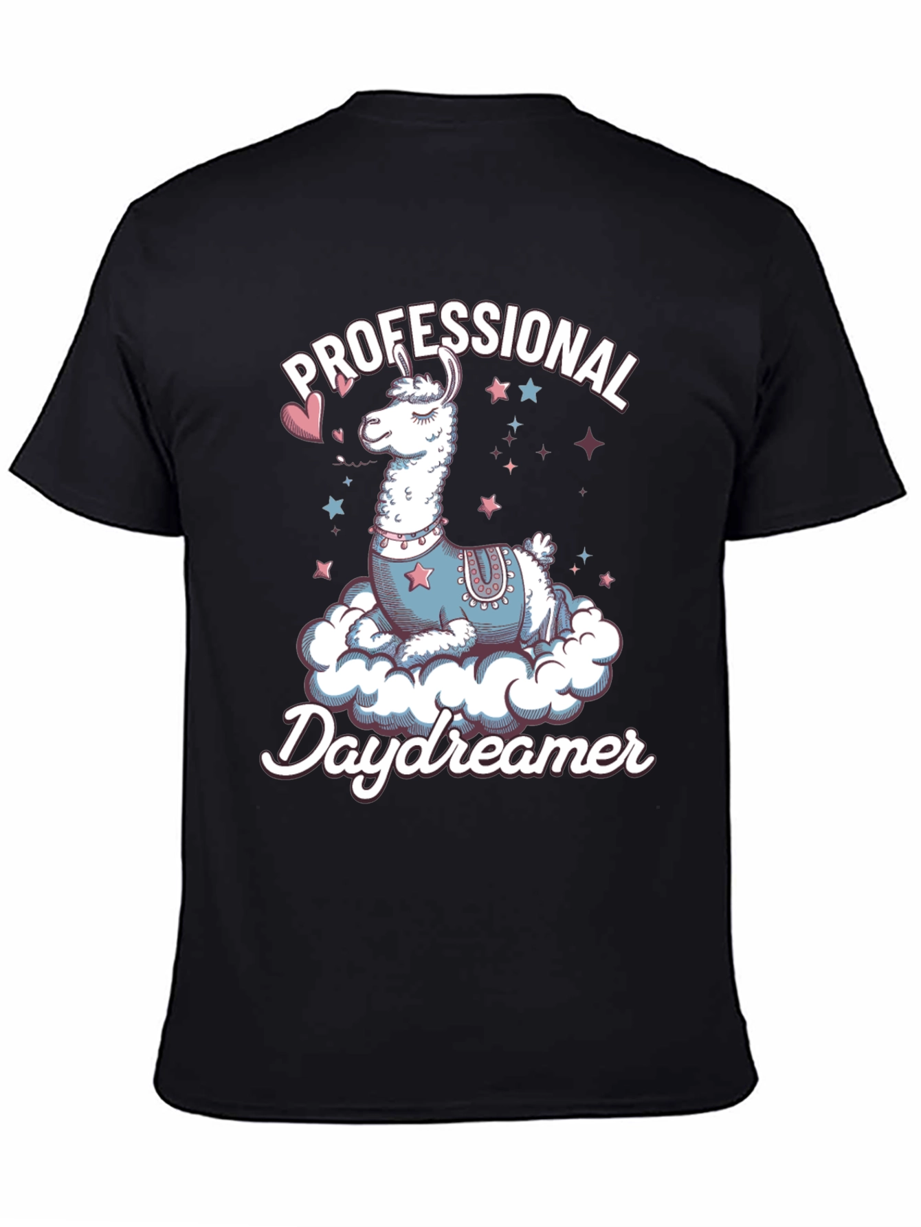 Black Professional Daydreamer Llama Graphic Tee view 4