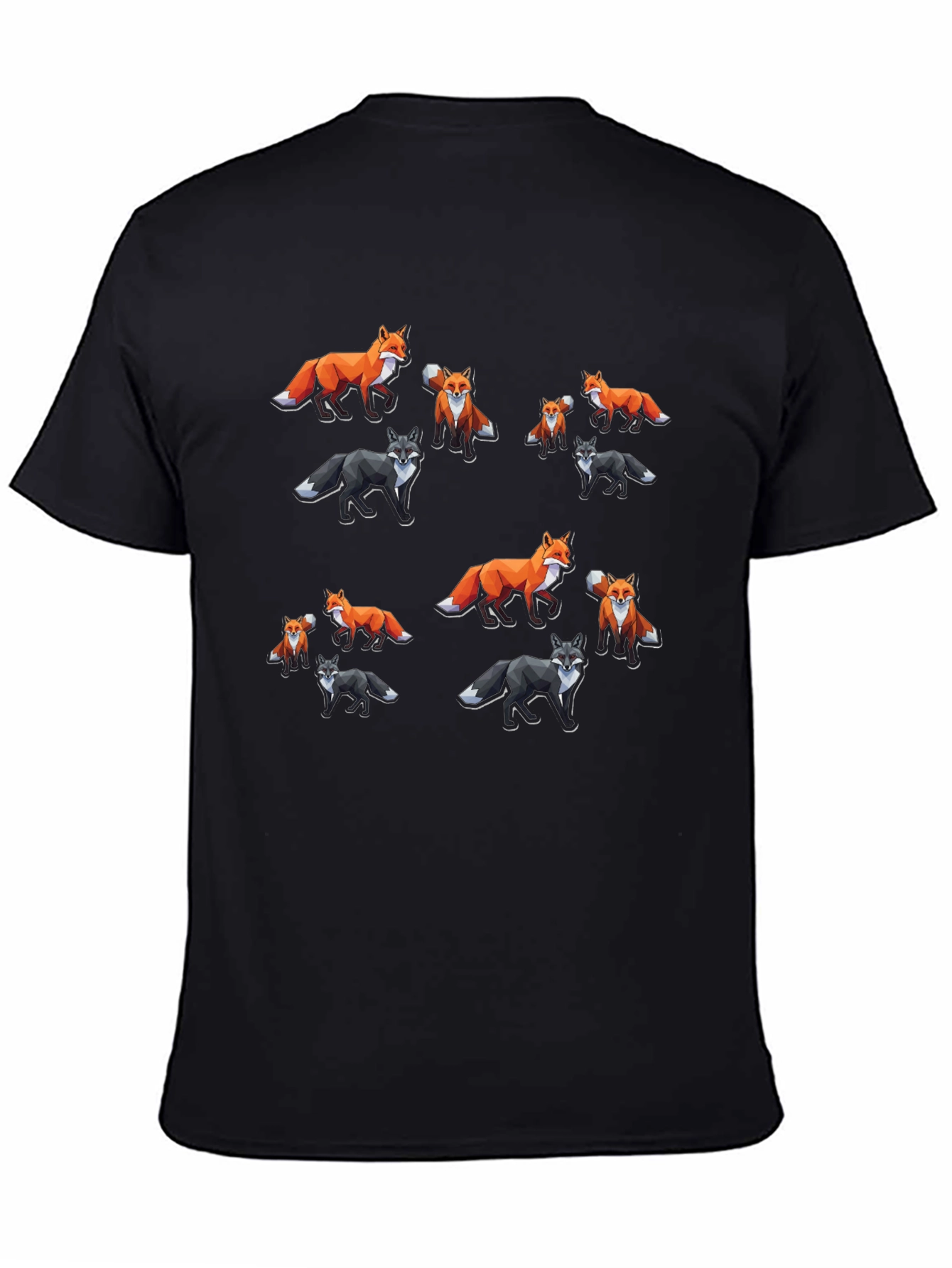 Black Fox Graphic Black T-Shirt, Unique Design view 4