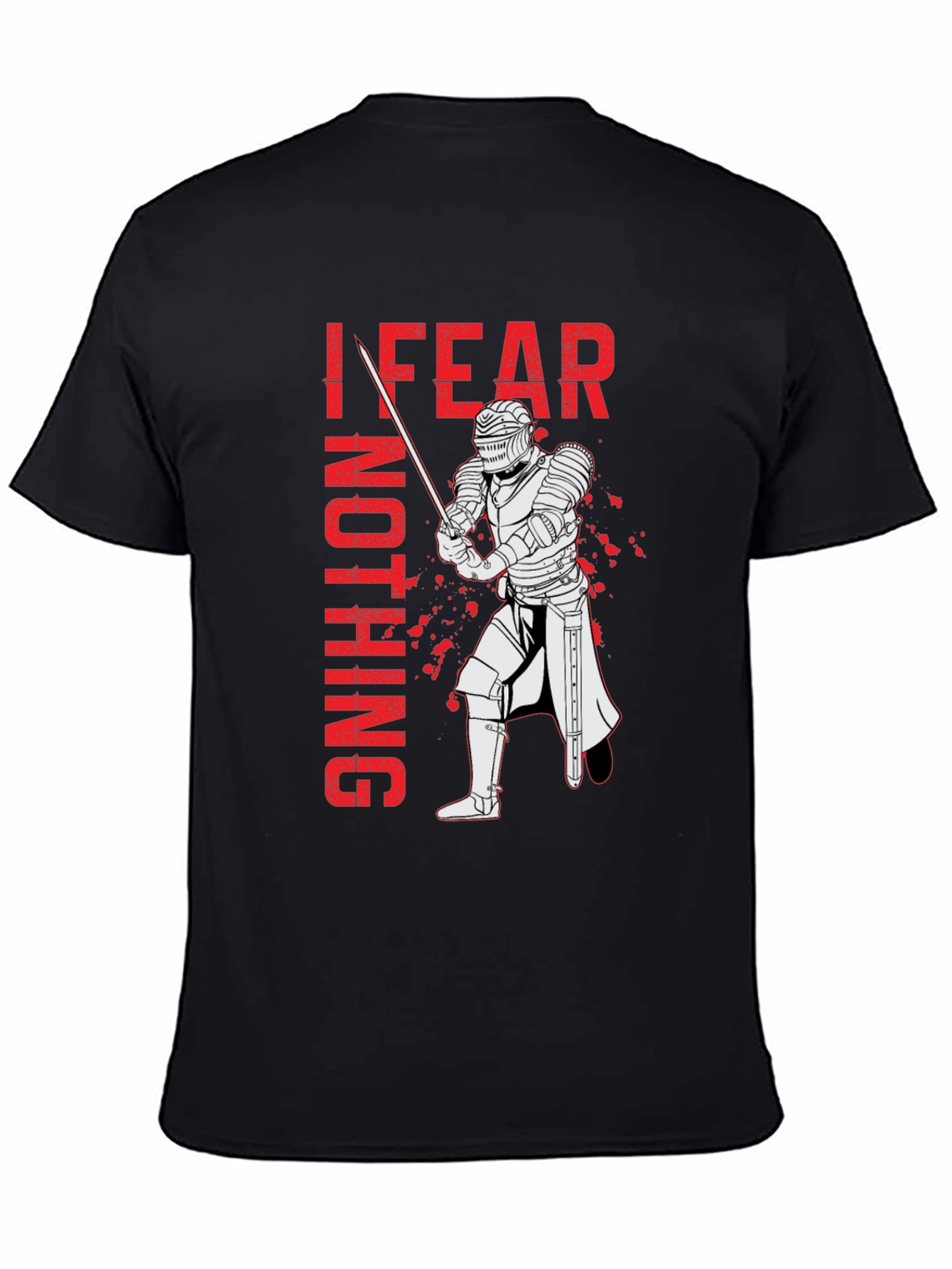 Black I Fear Nothing Graphic Tee - Knight Design view 4