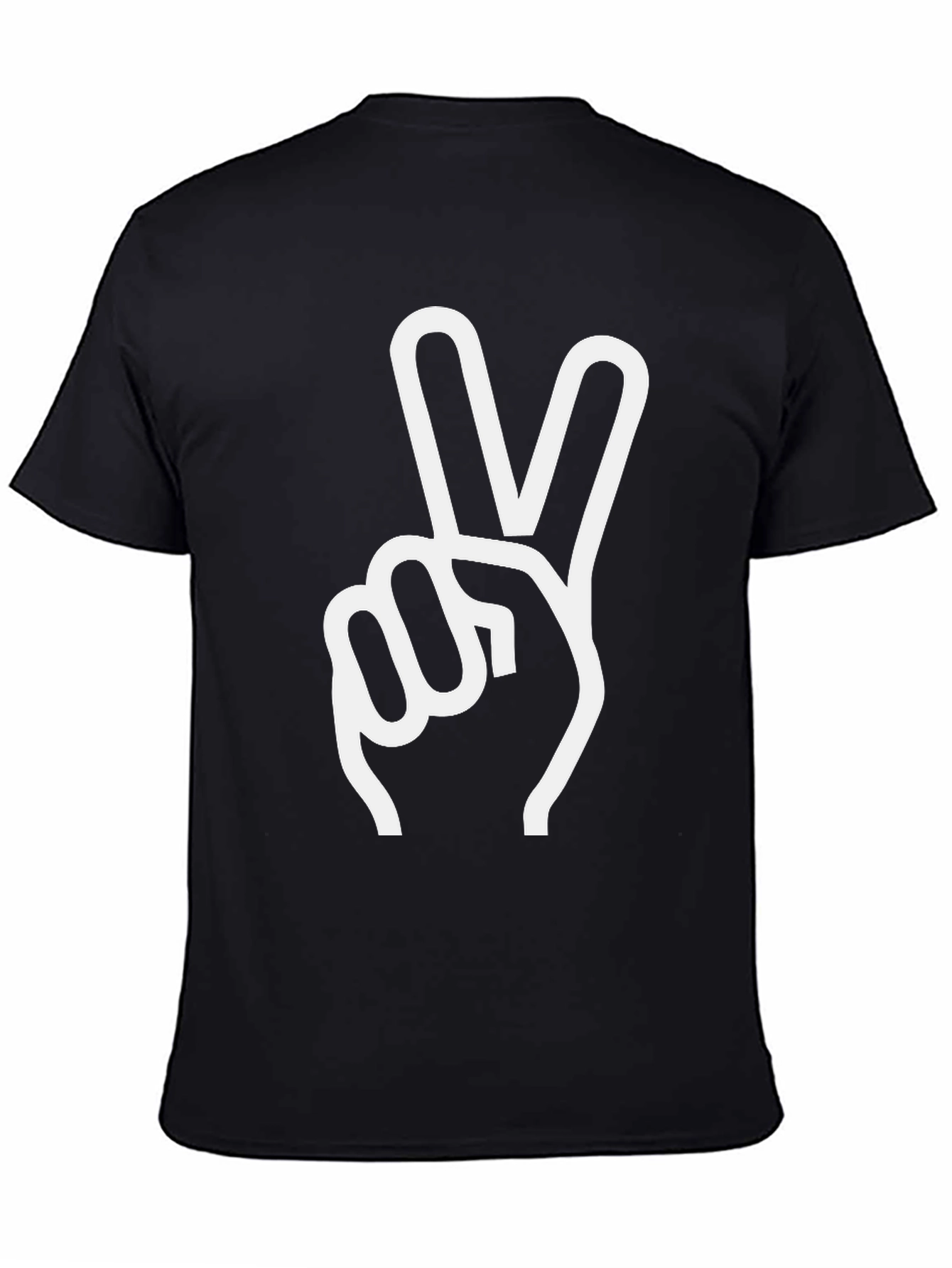 Black Peace Sign Graphic Tee - Black view 4