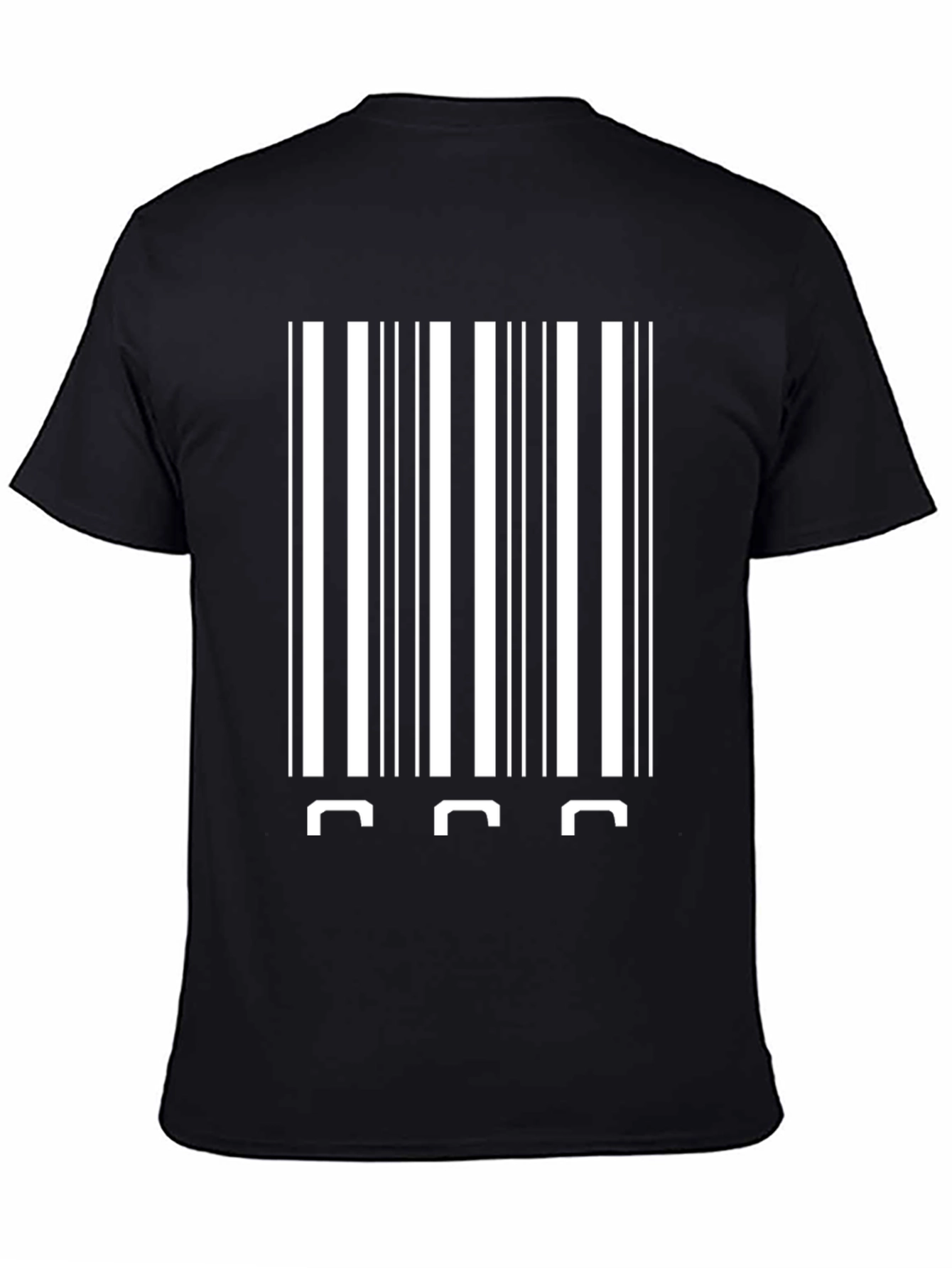 Black Barcode Novelty Graphic Tee - Black Cotton Blend view 4