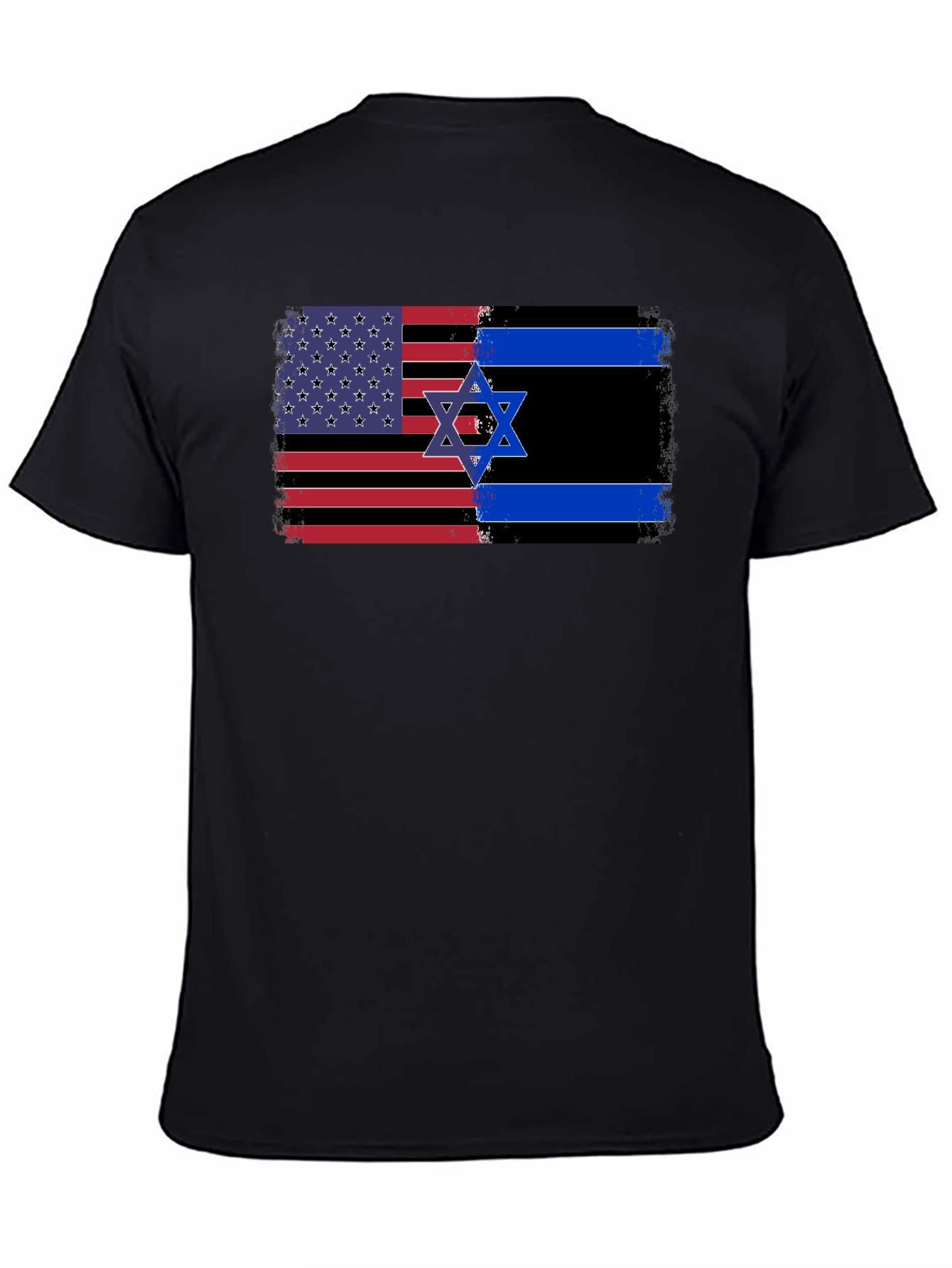 Black USA Israel Flag Graphic Tee view 4