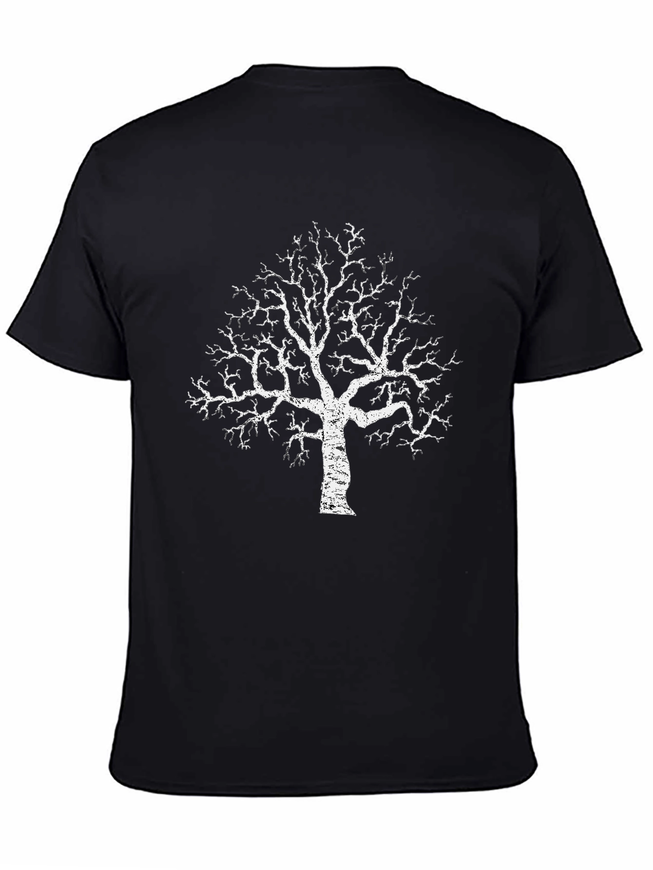 Black Men's Black Tree Graphic T-Shirt view 4