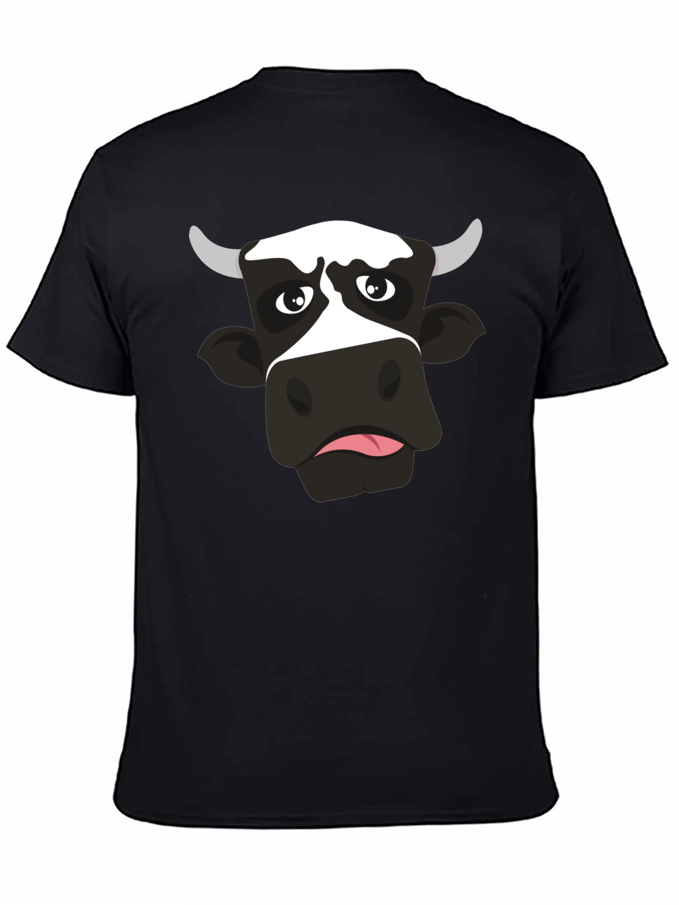 Funny Cow Graphic Print Black T-Shirt - 4