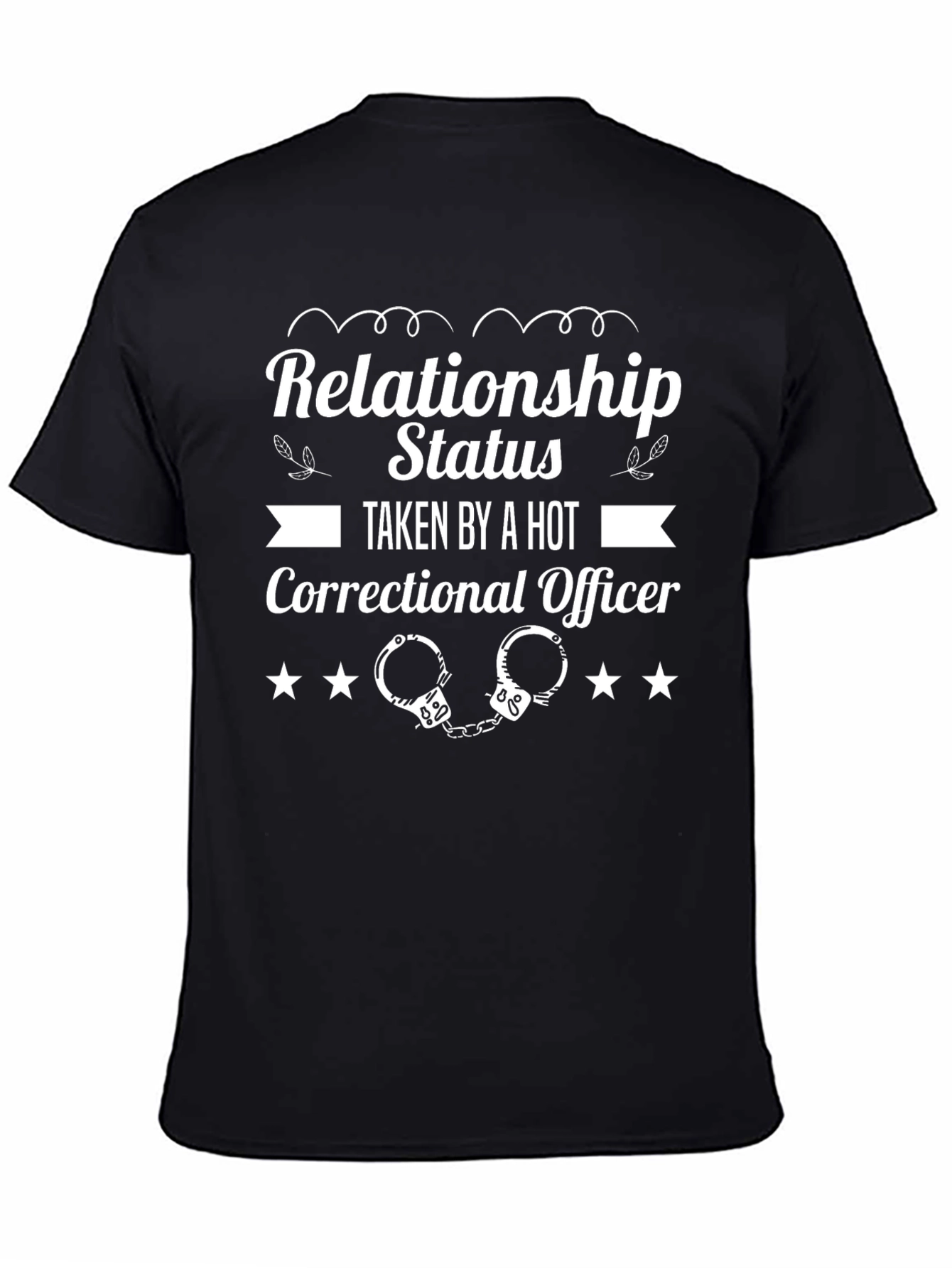 Black Relationship Status Correctional Officer Graphic Tee view 4