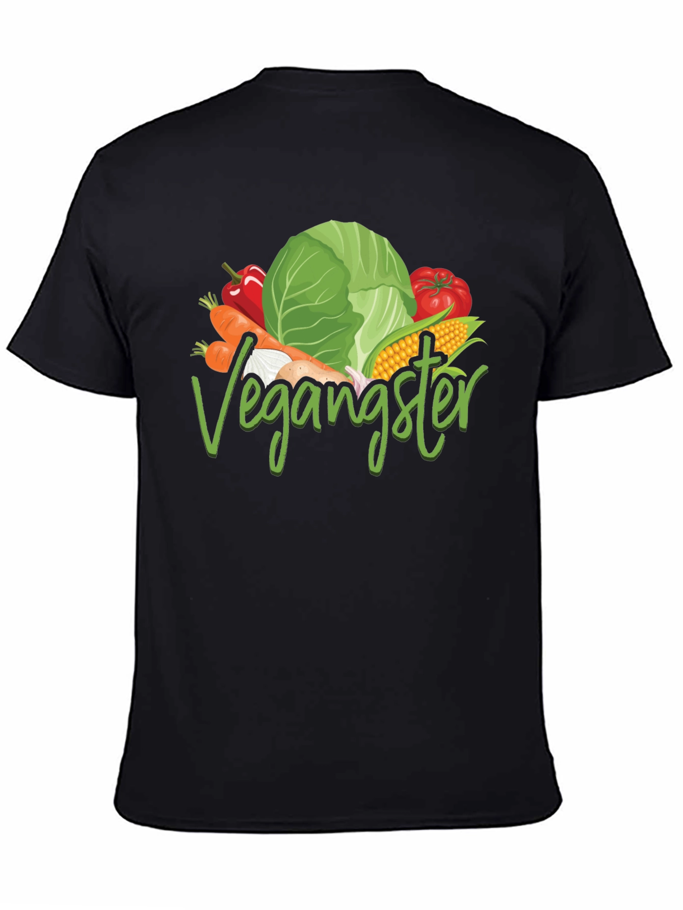 Black Vegan T-Shirt - Vegangster Tee view 4