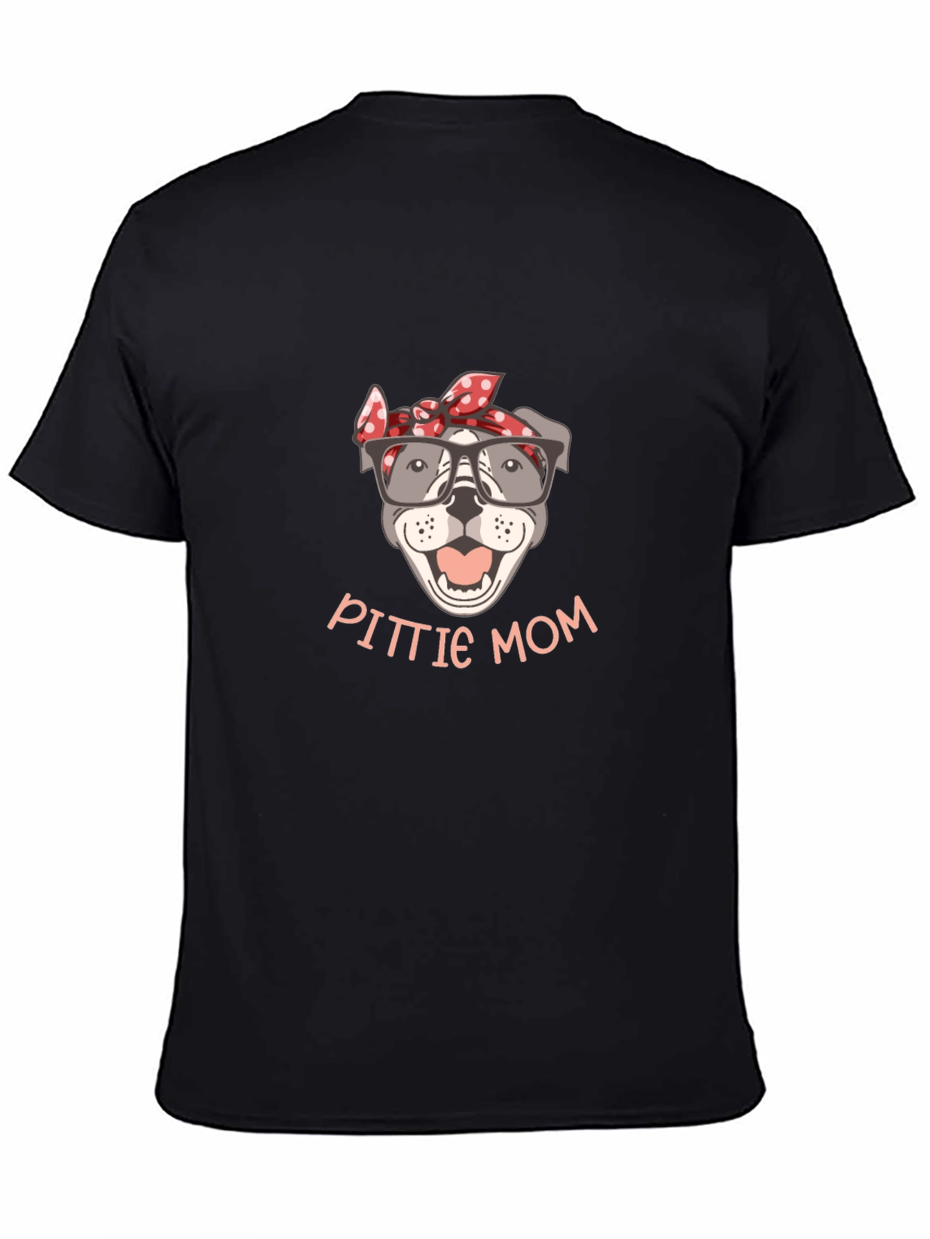 Black PITTIE MOM T-Shirt - Dog Lover Tee view 4