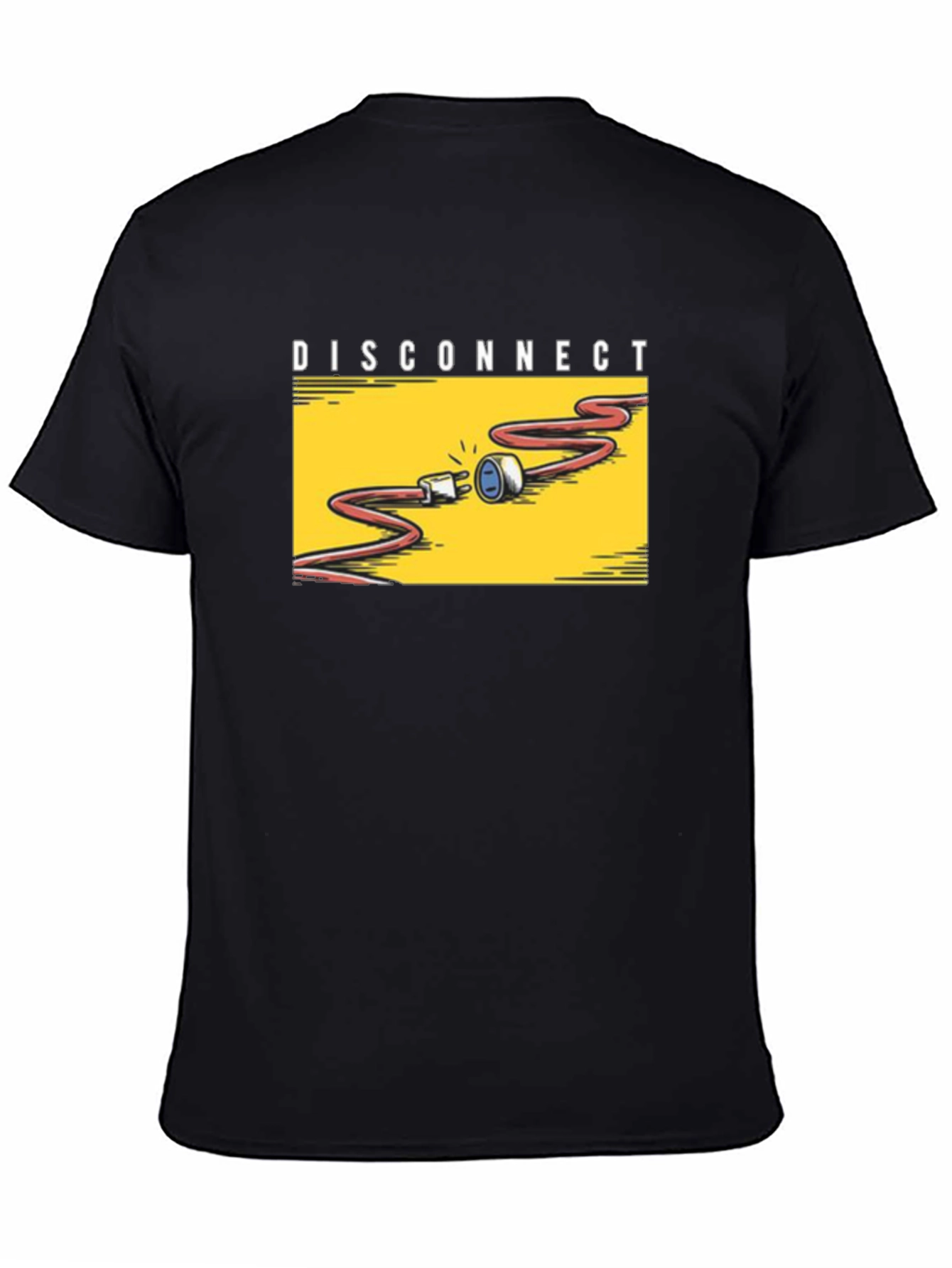 Black Disconnect Graphic Tee - Stylish & Funny  view 4
