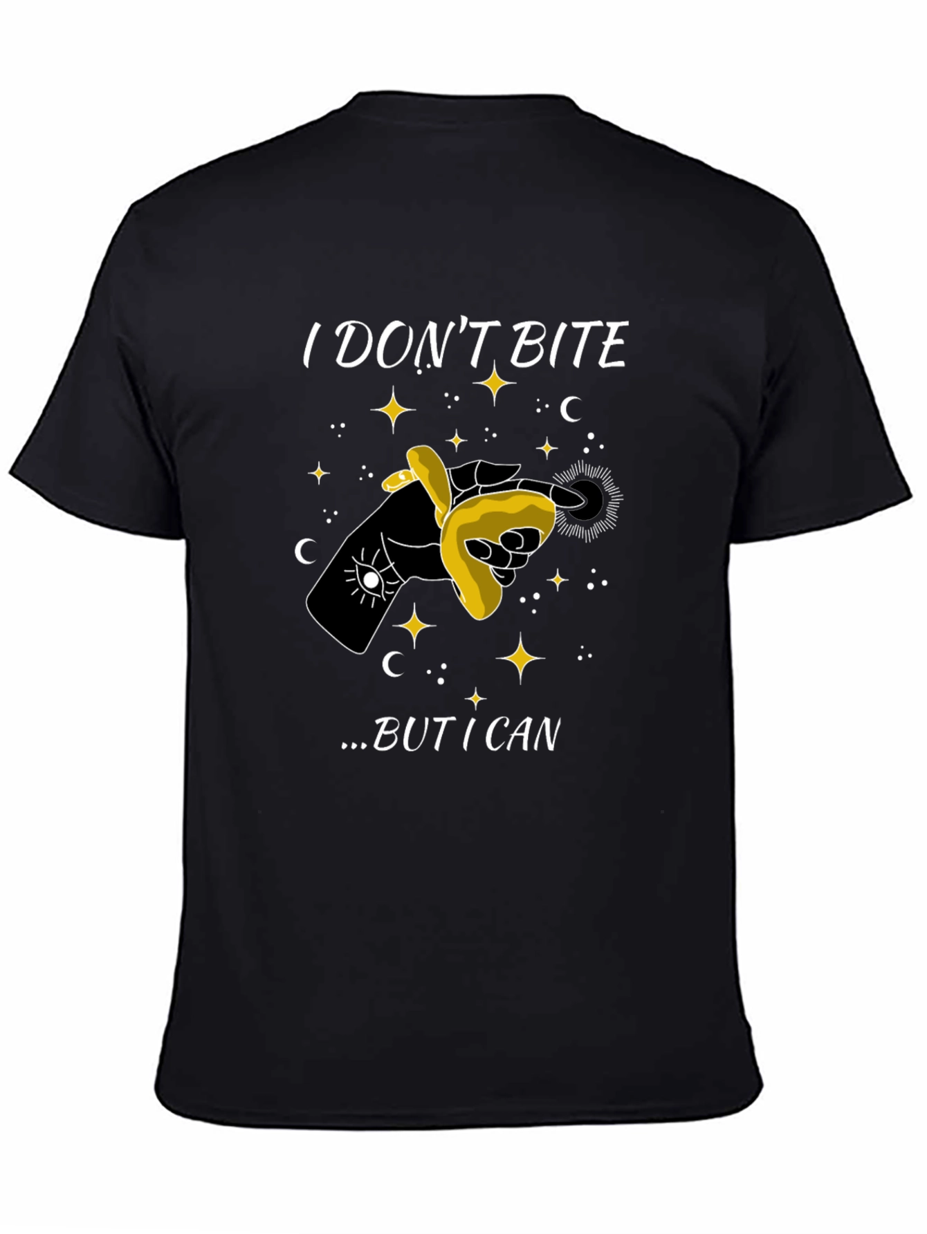 Black I Don't Bite T-Shirt - Funny Graphic Tee view 4