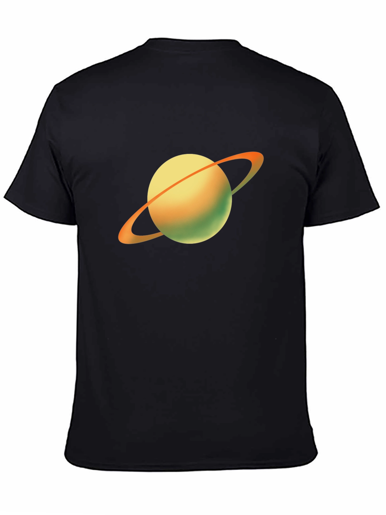 Black Saturn Graphic T-Shirt - Black Cotton Blend view 4