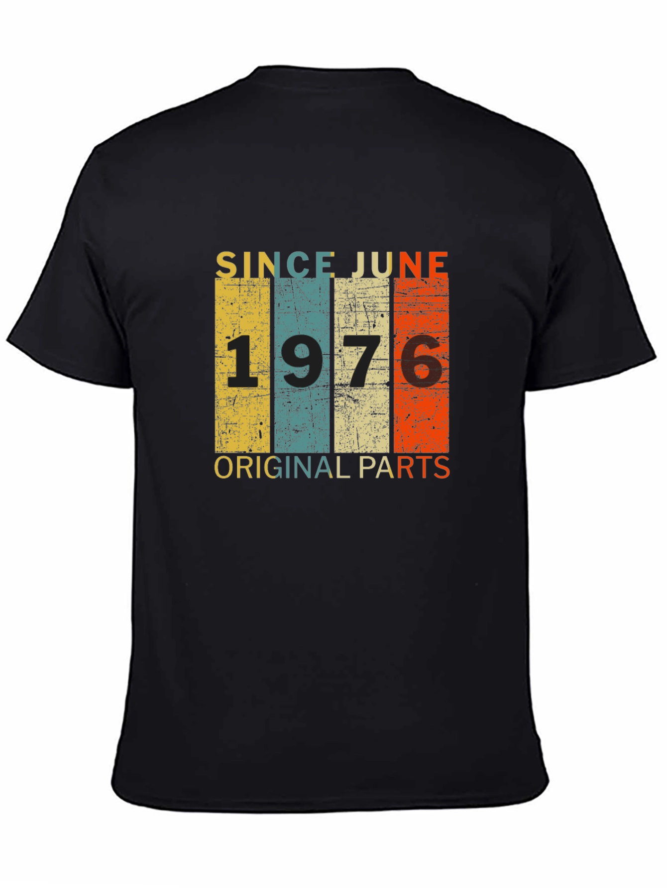 Black Vintage Since June 1976 Original Parts T-Shirt view 4