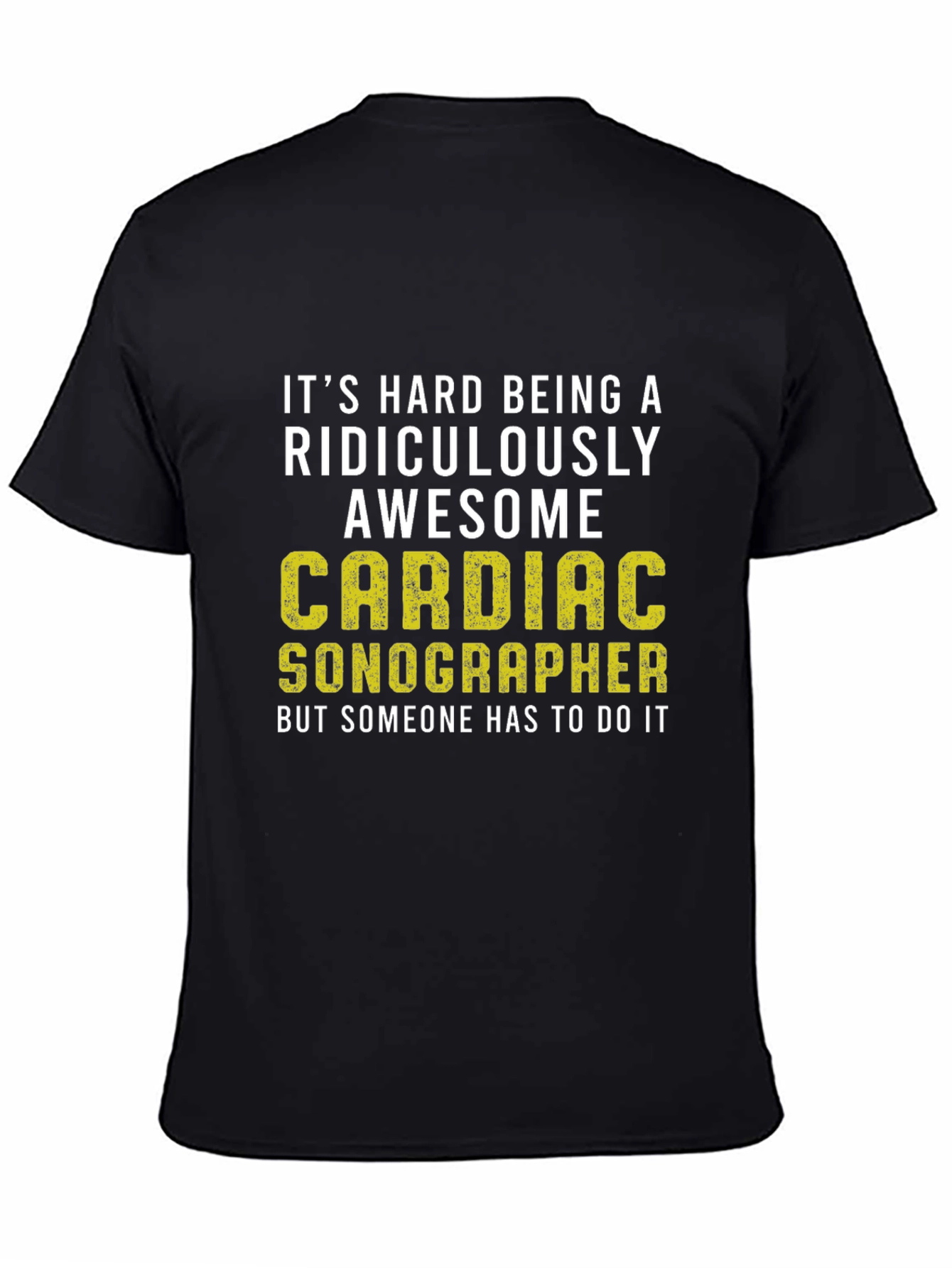 Black Cardiac Sonographer Graphic Tee view 4