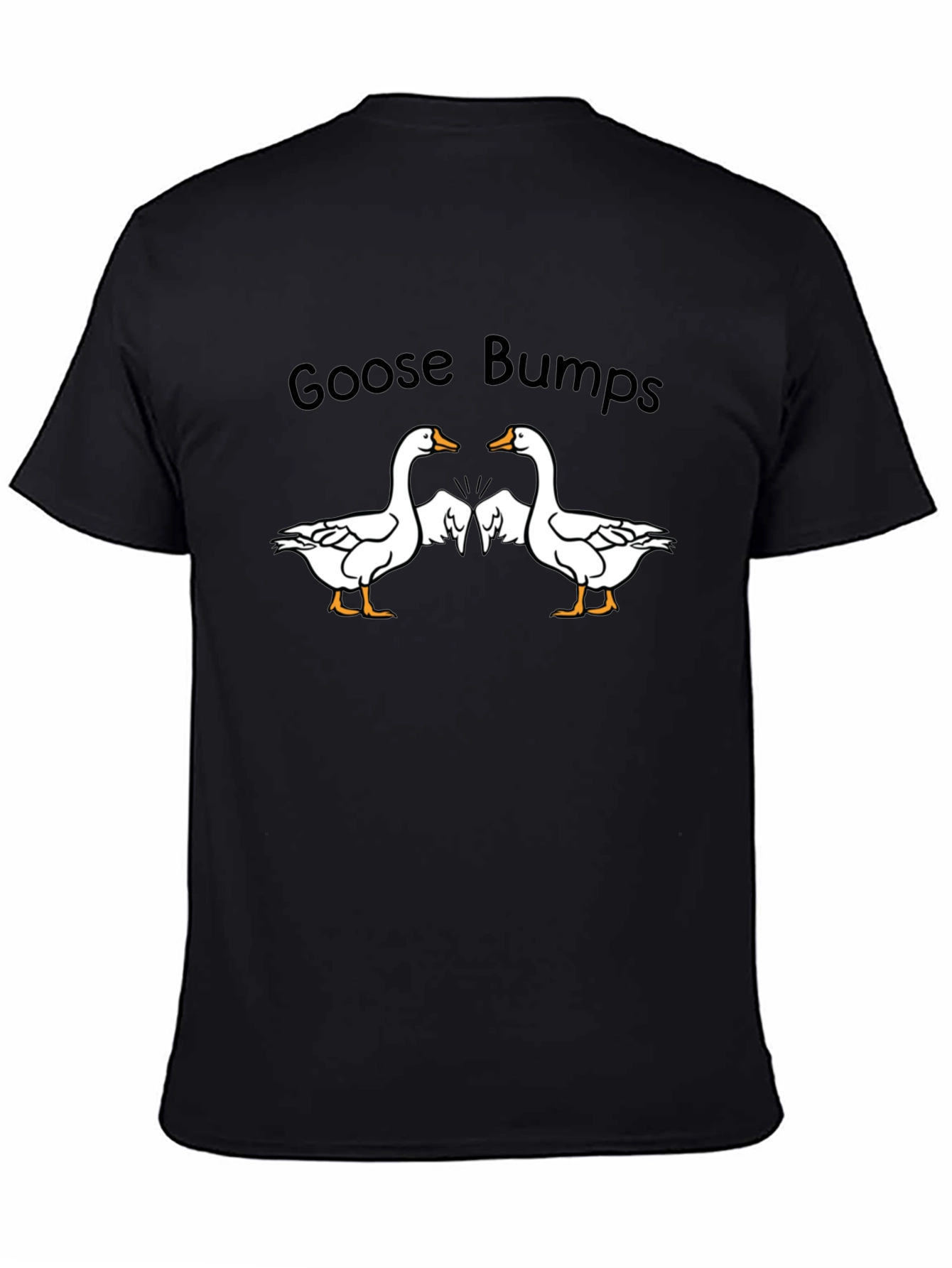 Black Goose Bumps T-Shirt - Funny Goose Tee view 4