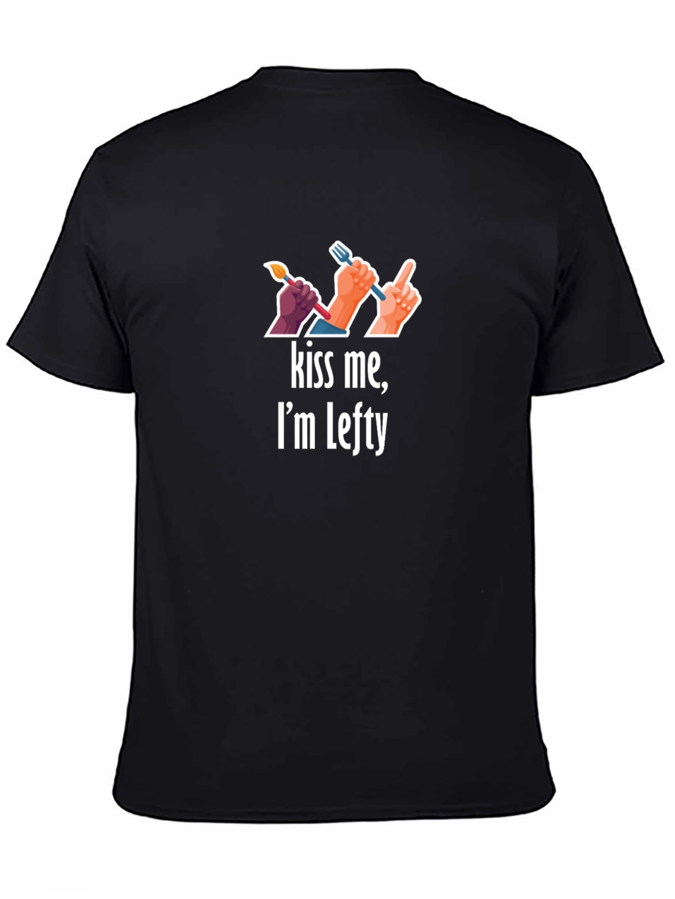 Black Kiss Me, I'm Lefty Graphic T-Shirt view 4
