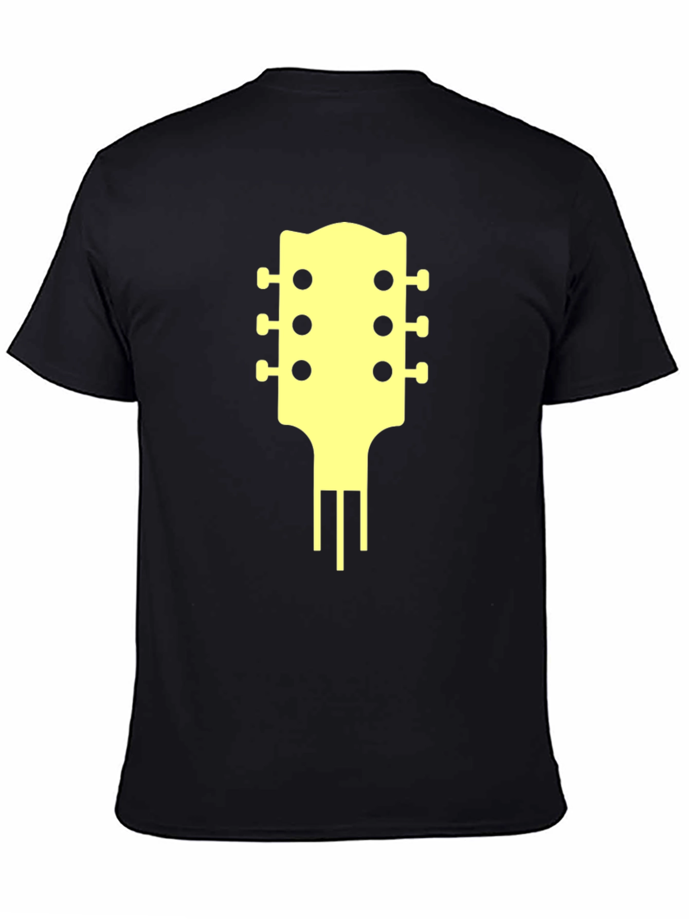Black Guitar Headstock Graphic Tee view 4