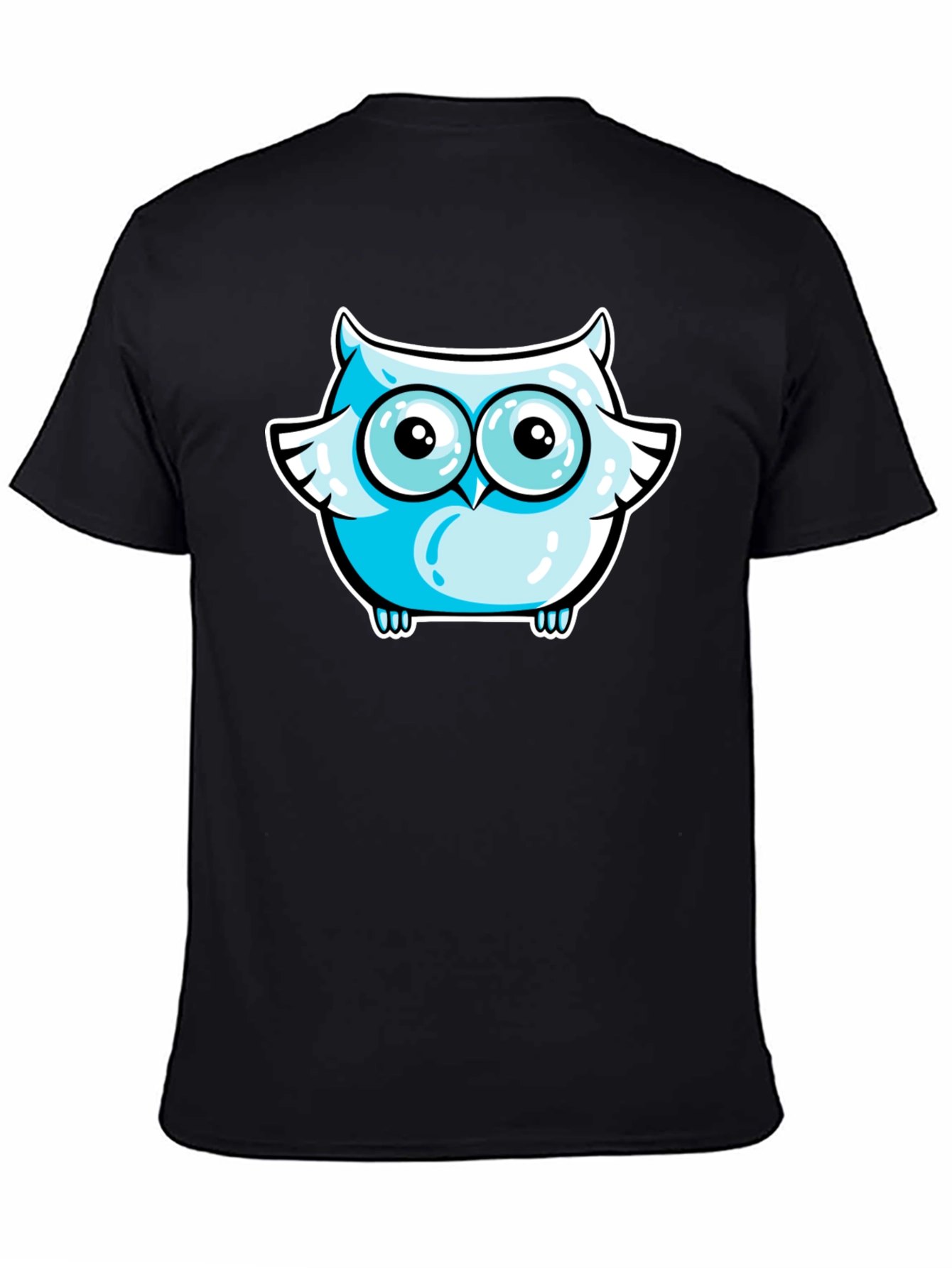 Black Cool Owl Graphic Tee - Black view 4