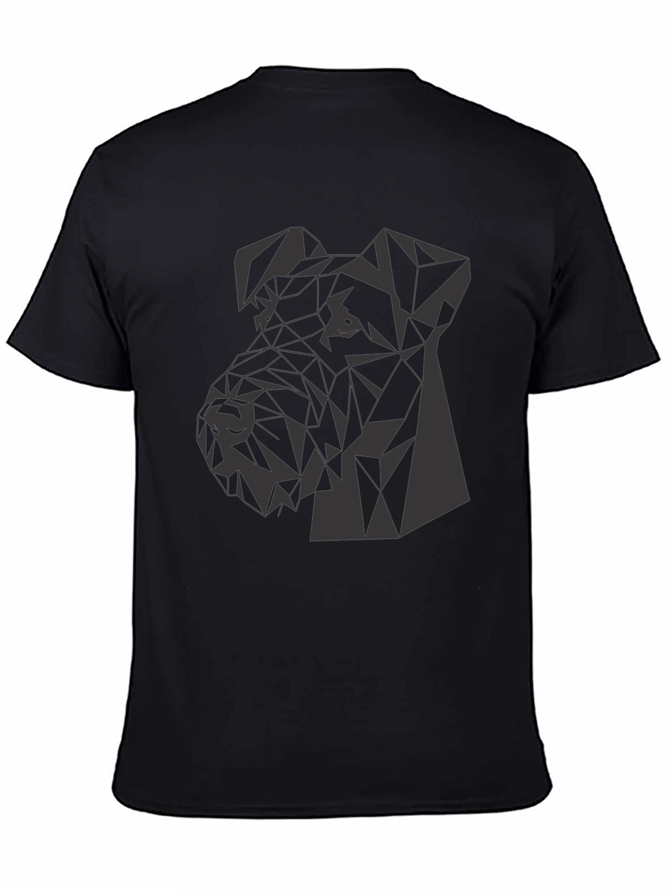 Black Geometric Dog Graphic Tee - Modern Style view 4