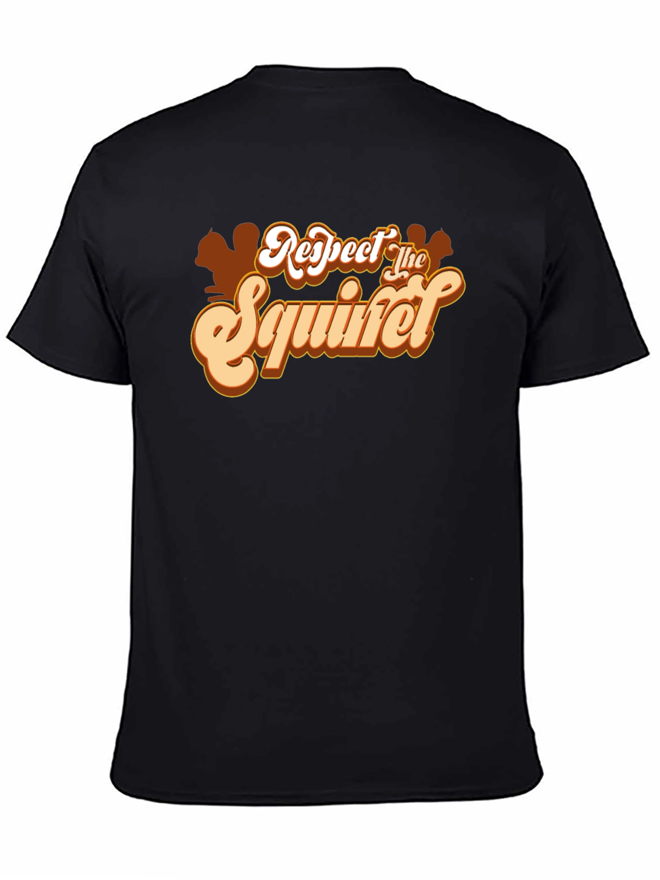 Black Respect The Squirrel T-Shirt - Funny Animal Tee view 4